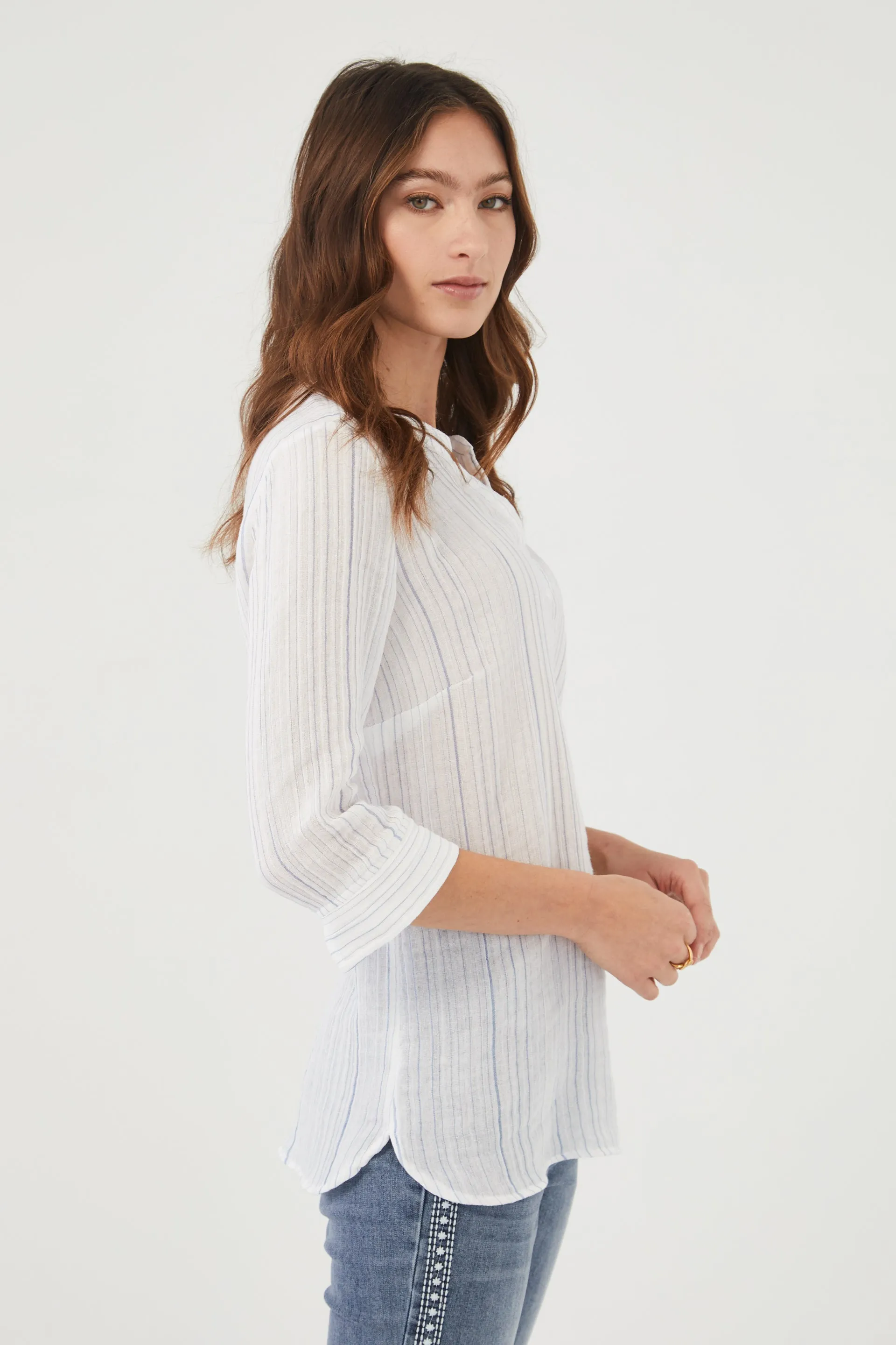 3/4 Sleeve Textured Tunic