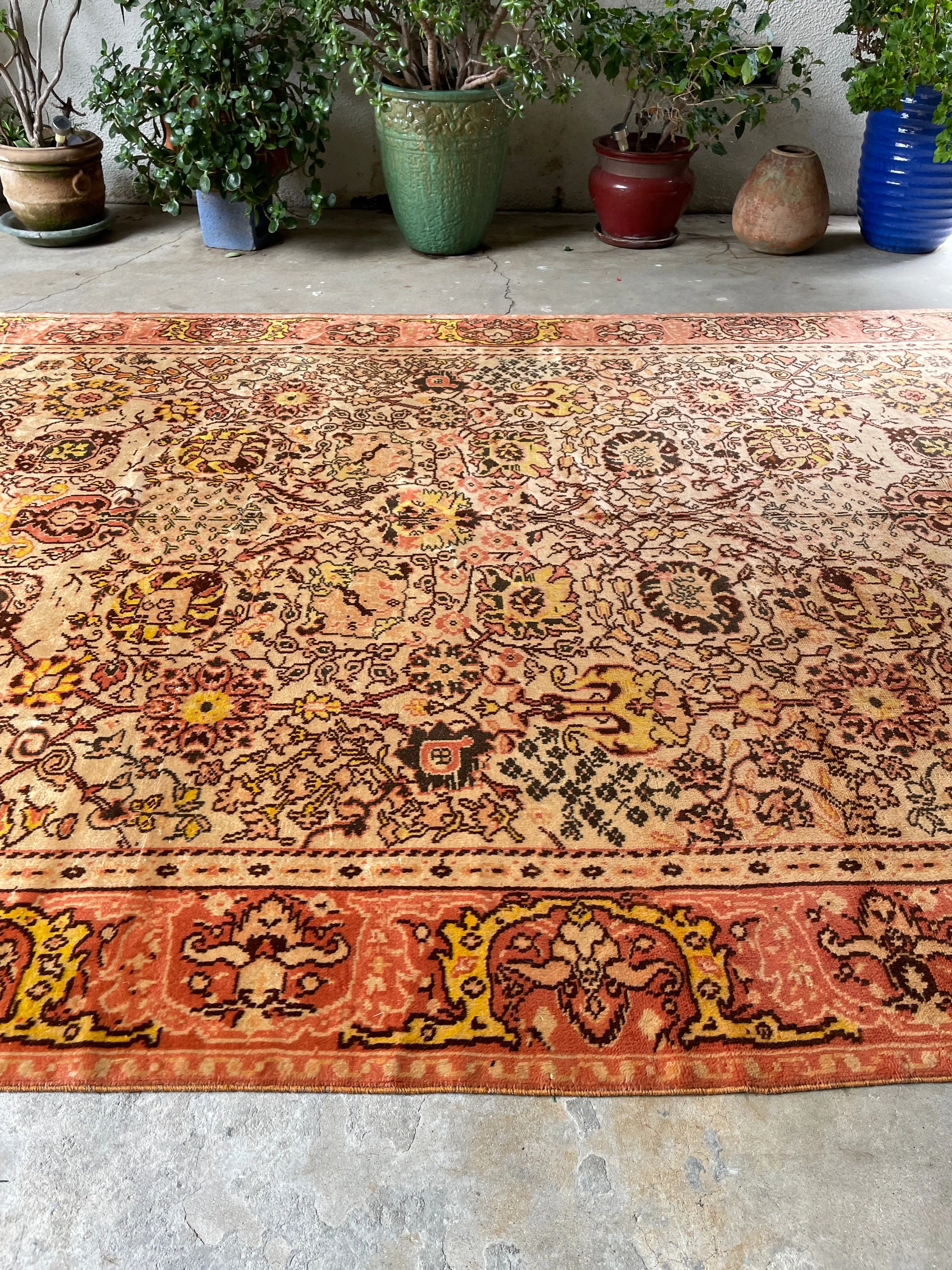 8x12 Antique Soft and Silky Tribal Oushak Rug #3405