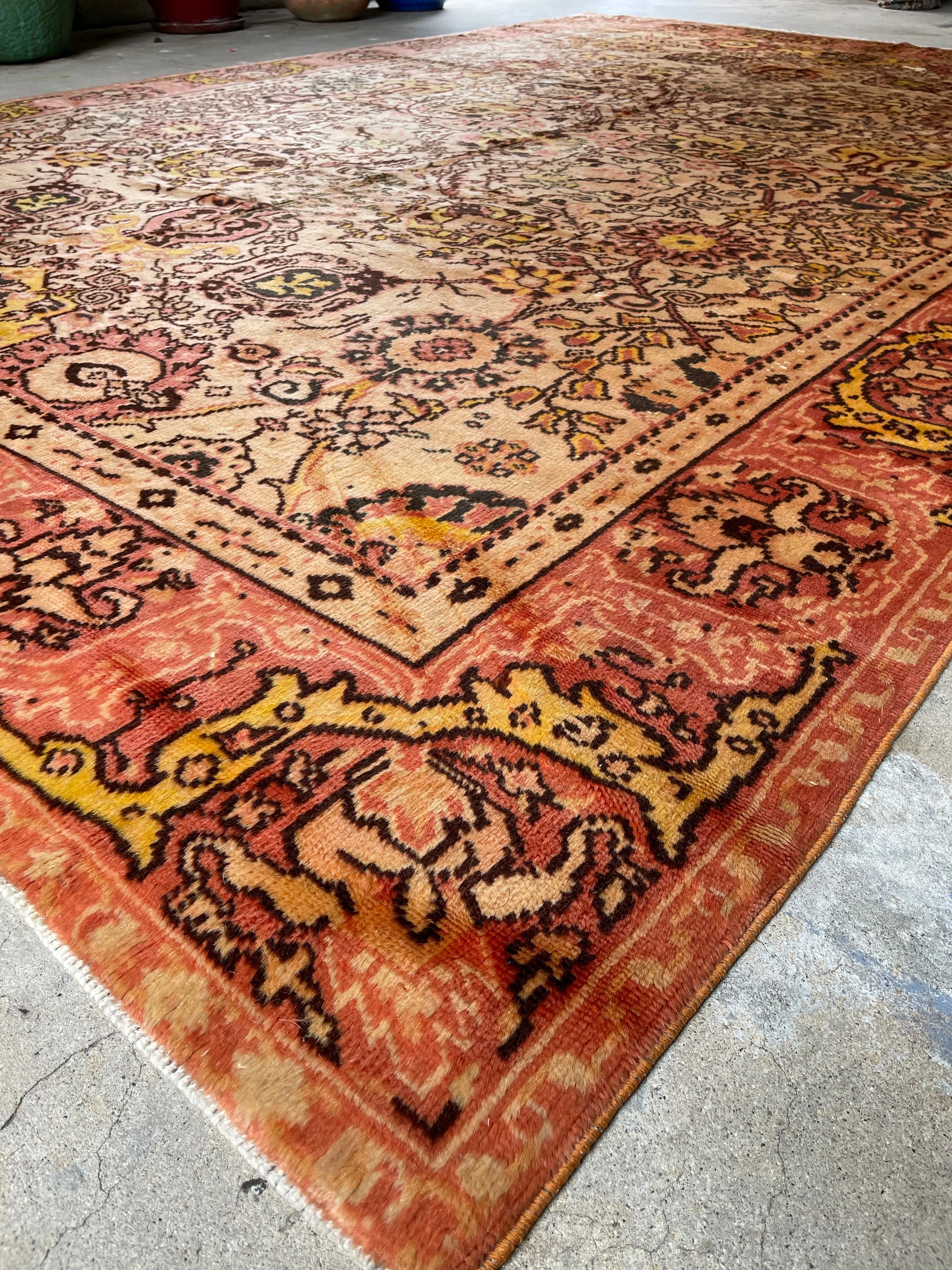 8x12 Antique Soft and Silky Tribal Oushak Rug #3405