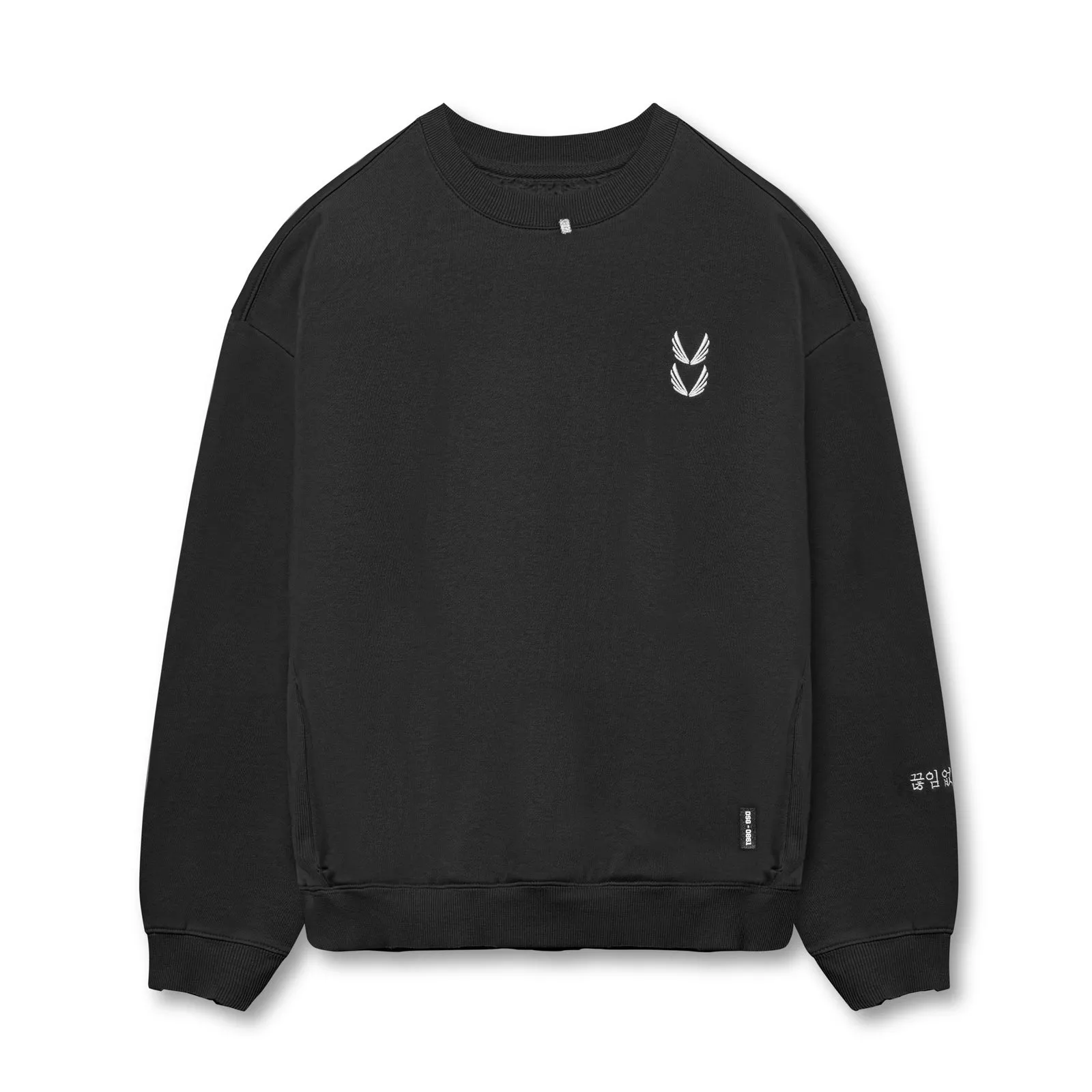 ASRV Tech Essential Distressed Crewneck - Black