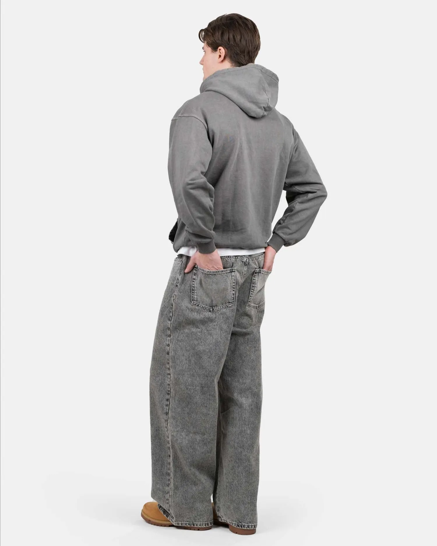 Blank Hoodie Washed Grey