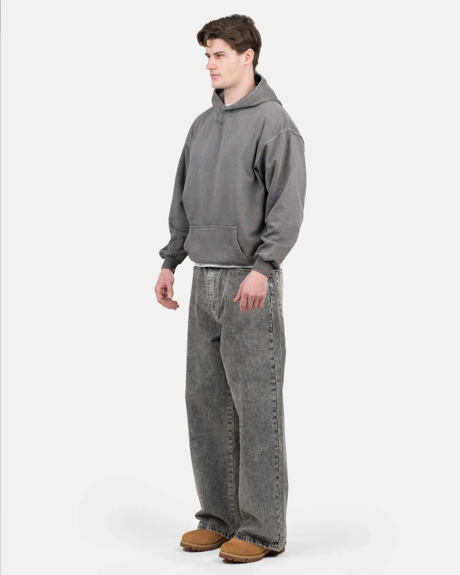 Blank Hoodie Washed Grey