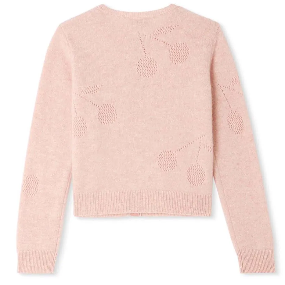 BONPOINT Ginger Big Cherry Cashmere Cardigan