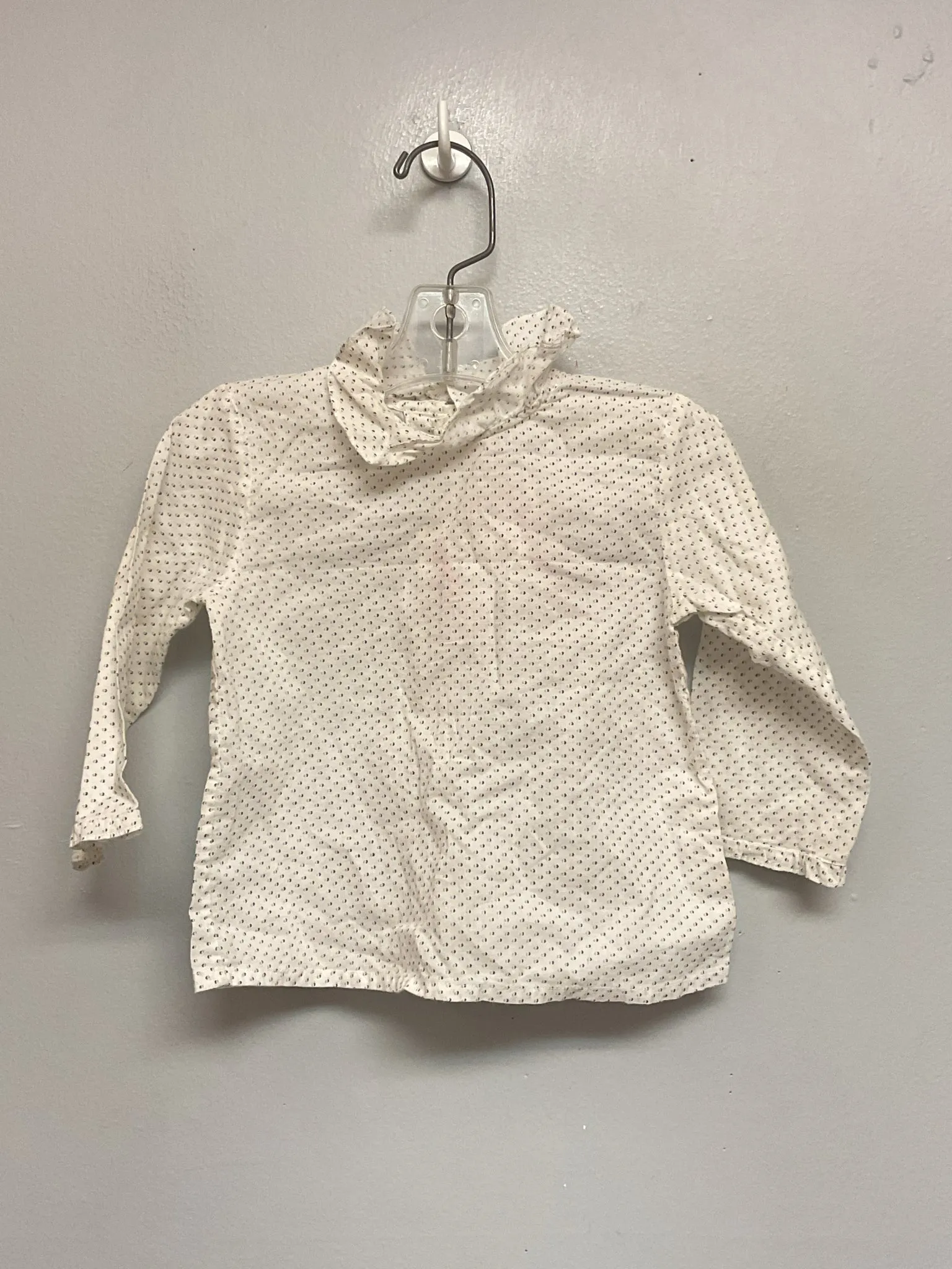 Bonpoint Size 12M Gray Pindot Cotton Infant Girls Blouses & Tunics