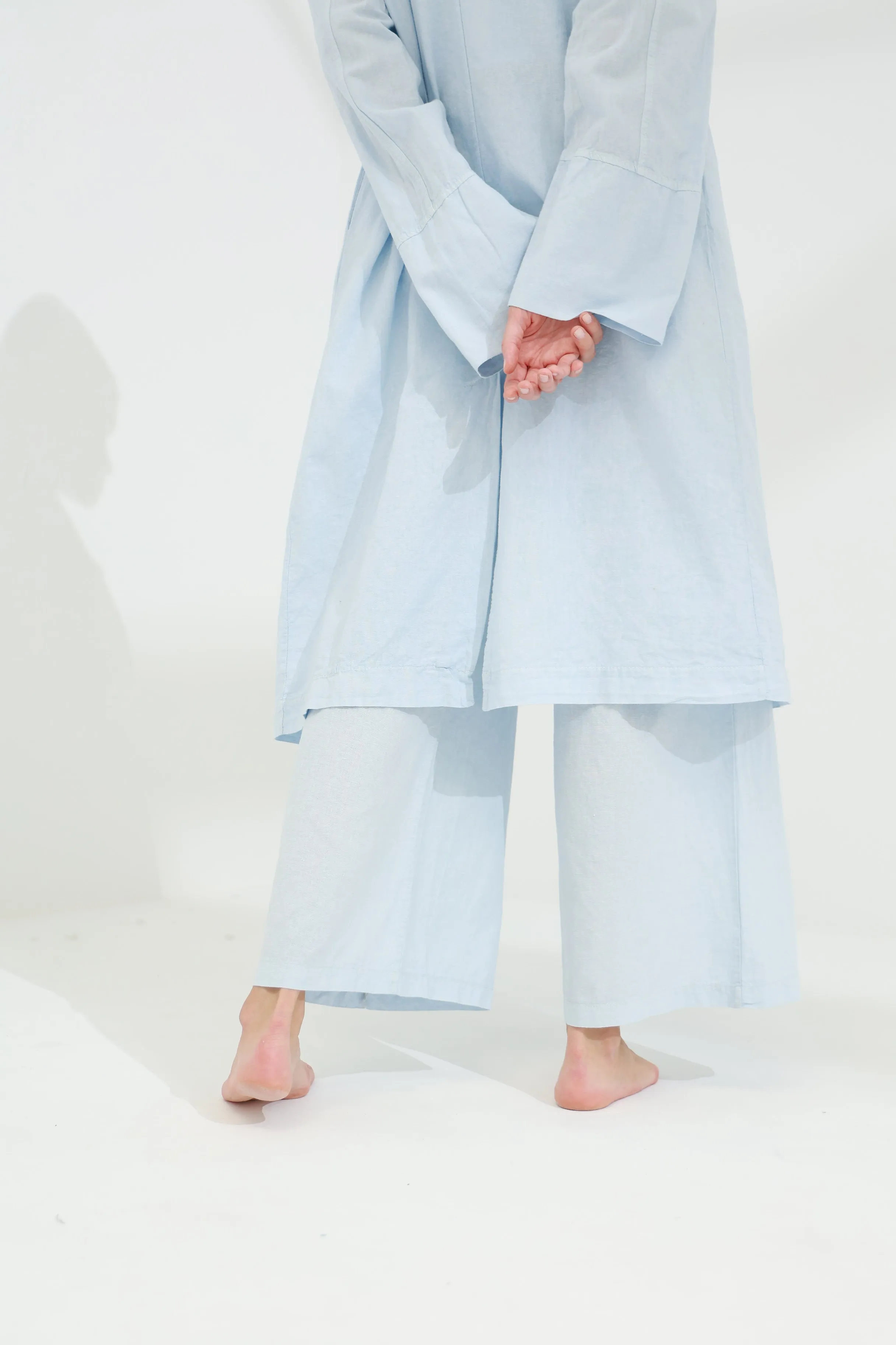 Colpo Long Linen Cardigan Cloud