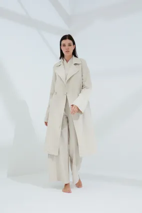Colpo Long Linen Cardigan Sabbia