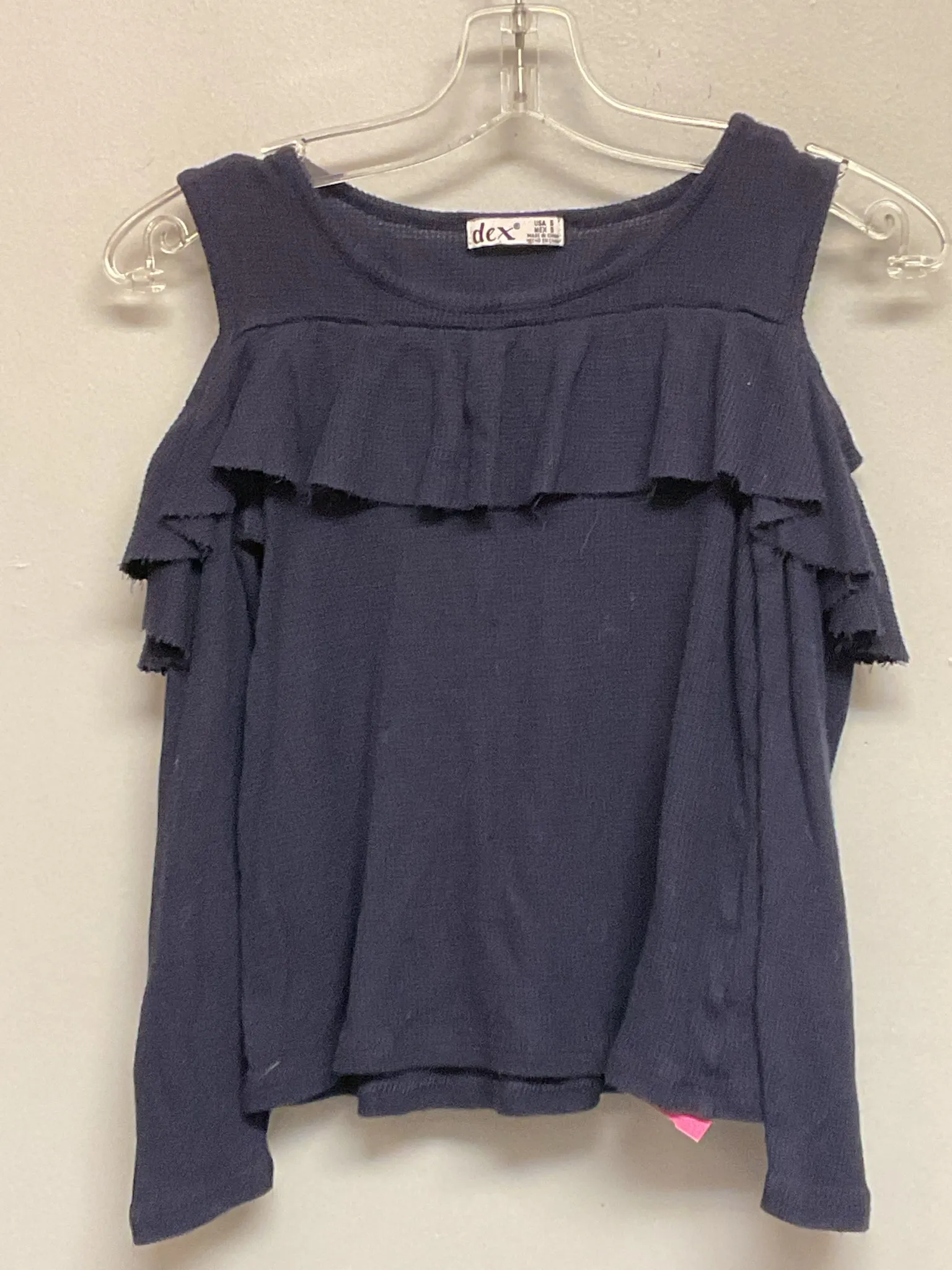Dex Size 5 Navy Ruffles Cotton Girls Tees/Polos/Tunics
