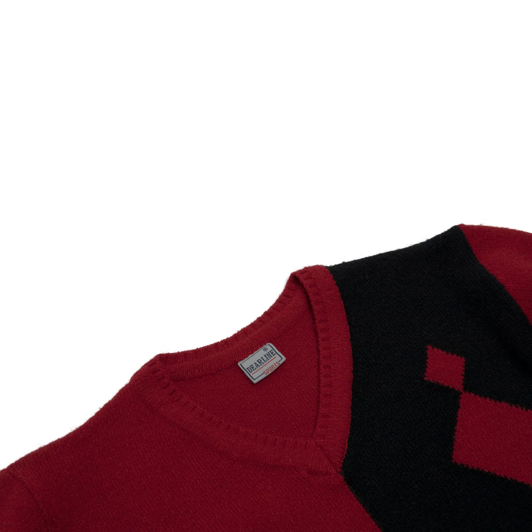 Diamond Intarsia Wool Knit Pullover Sweater