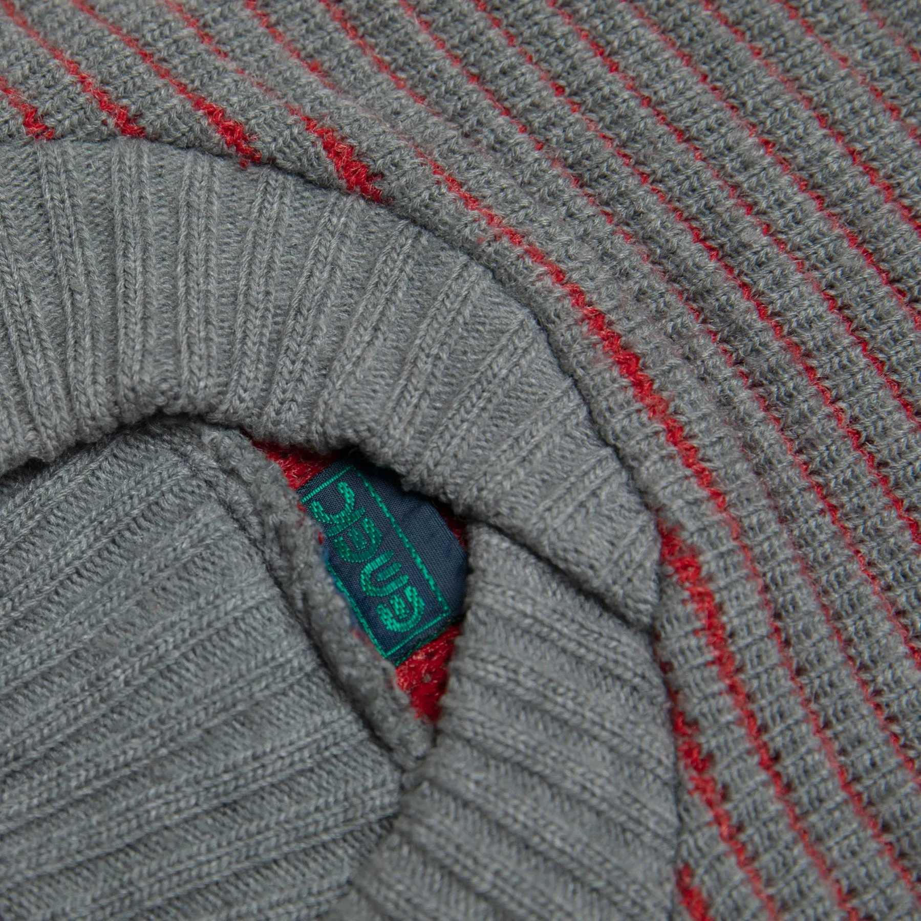 District Tartan Jacquard Wool Rib Stitch Jumper