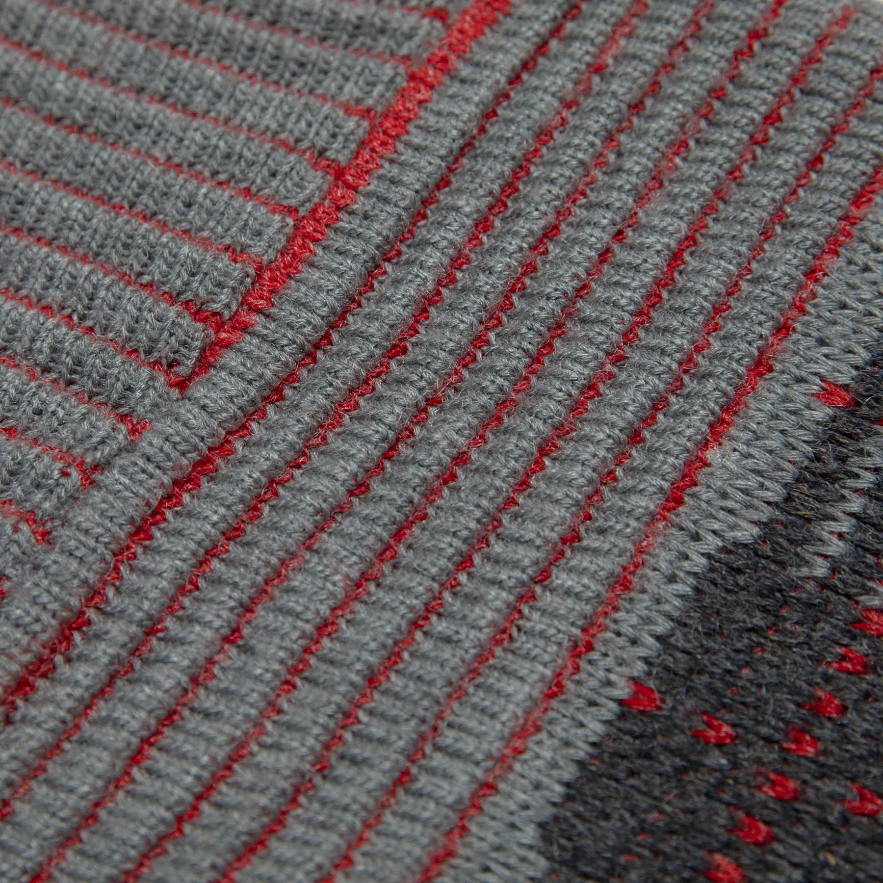 District Tartan Jacquard Wool Rib Stitch Jumper