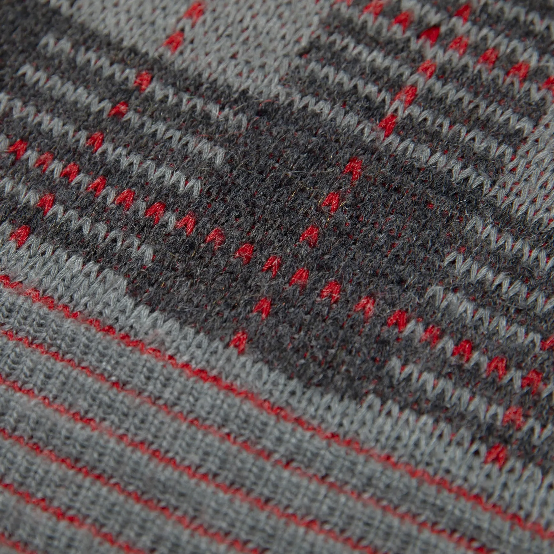 District Tartan Jacquard Wool Rib Stitch Jumper