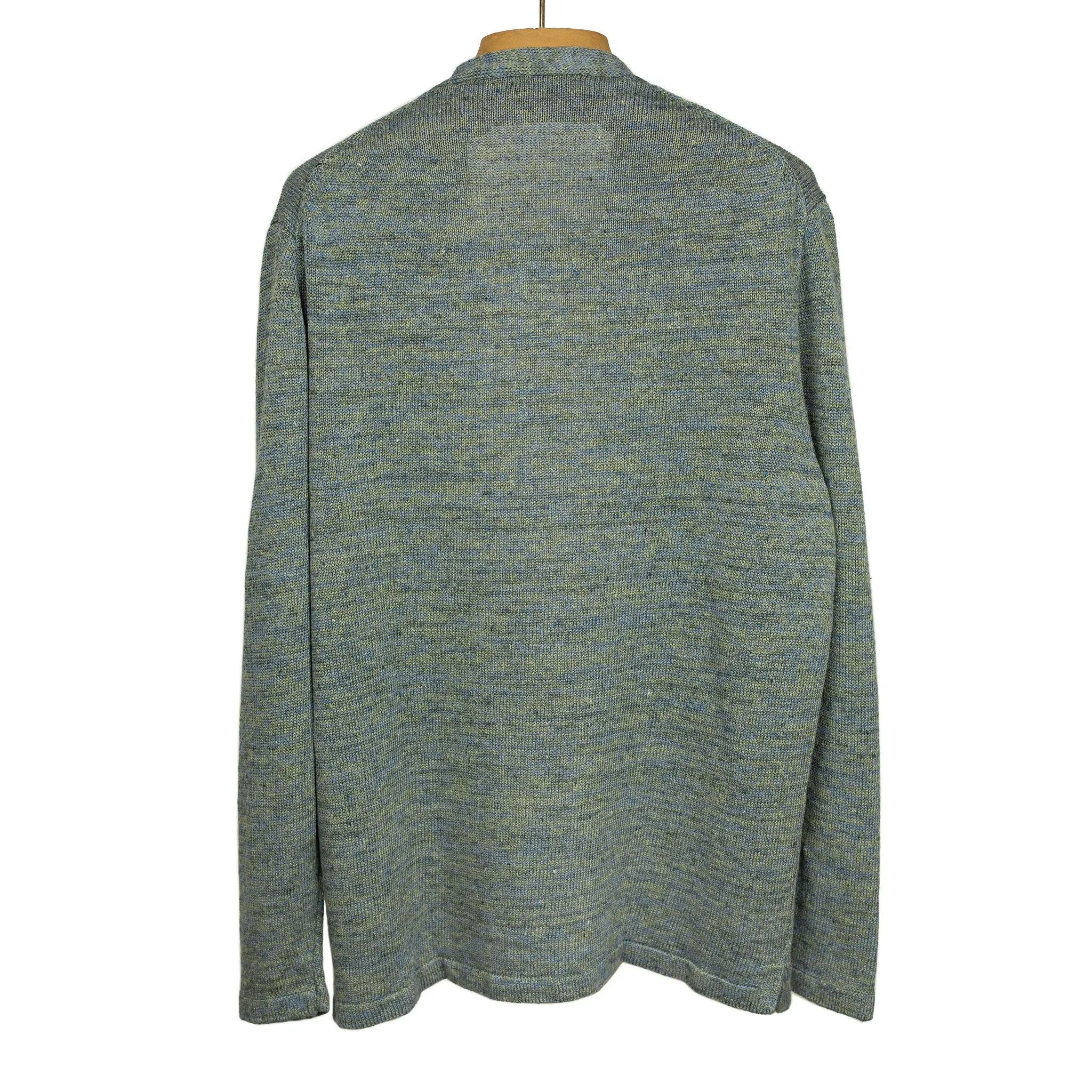 Easy cardigan in Oyster blue-green linen