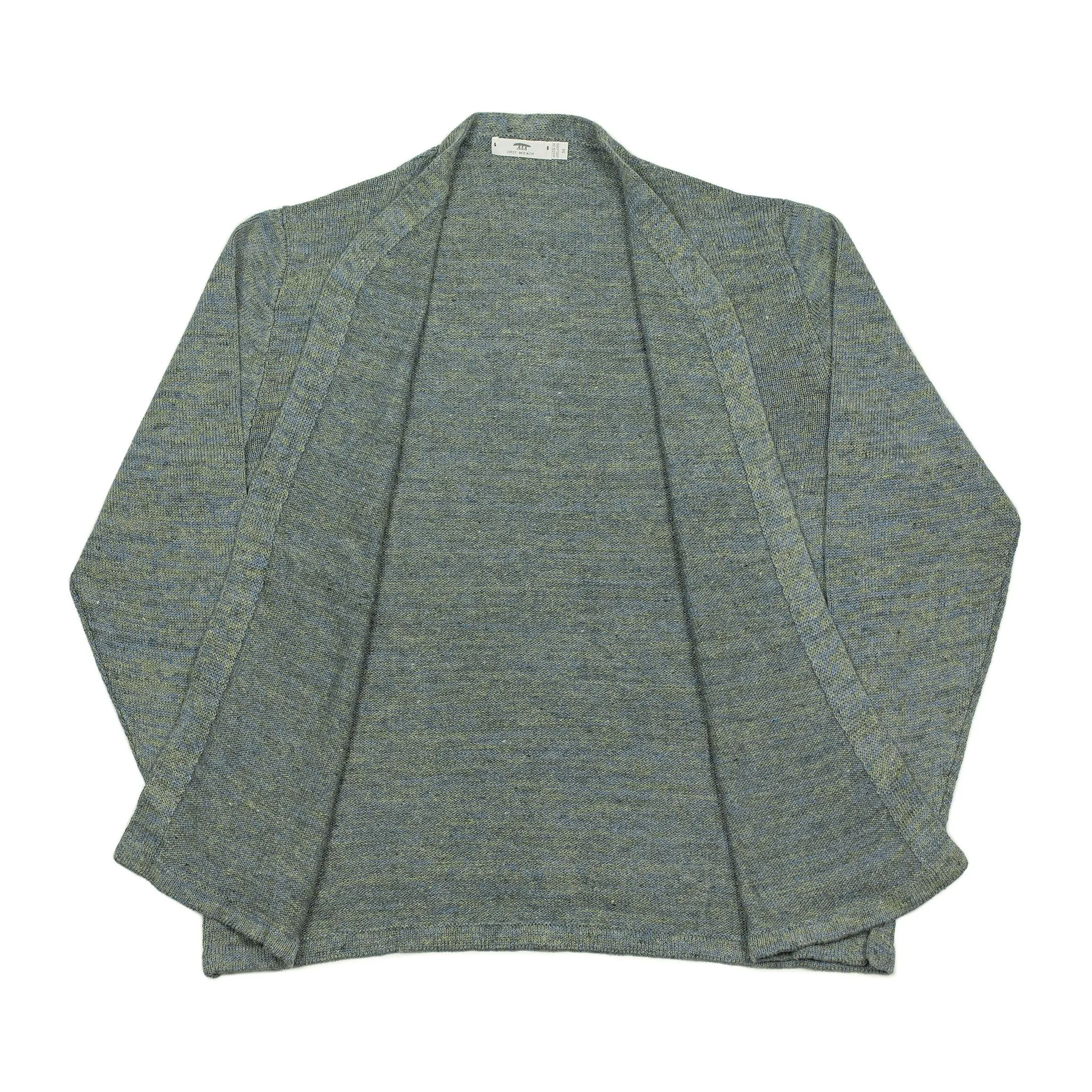 Easy cardigan in Oyster blue-green linen