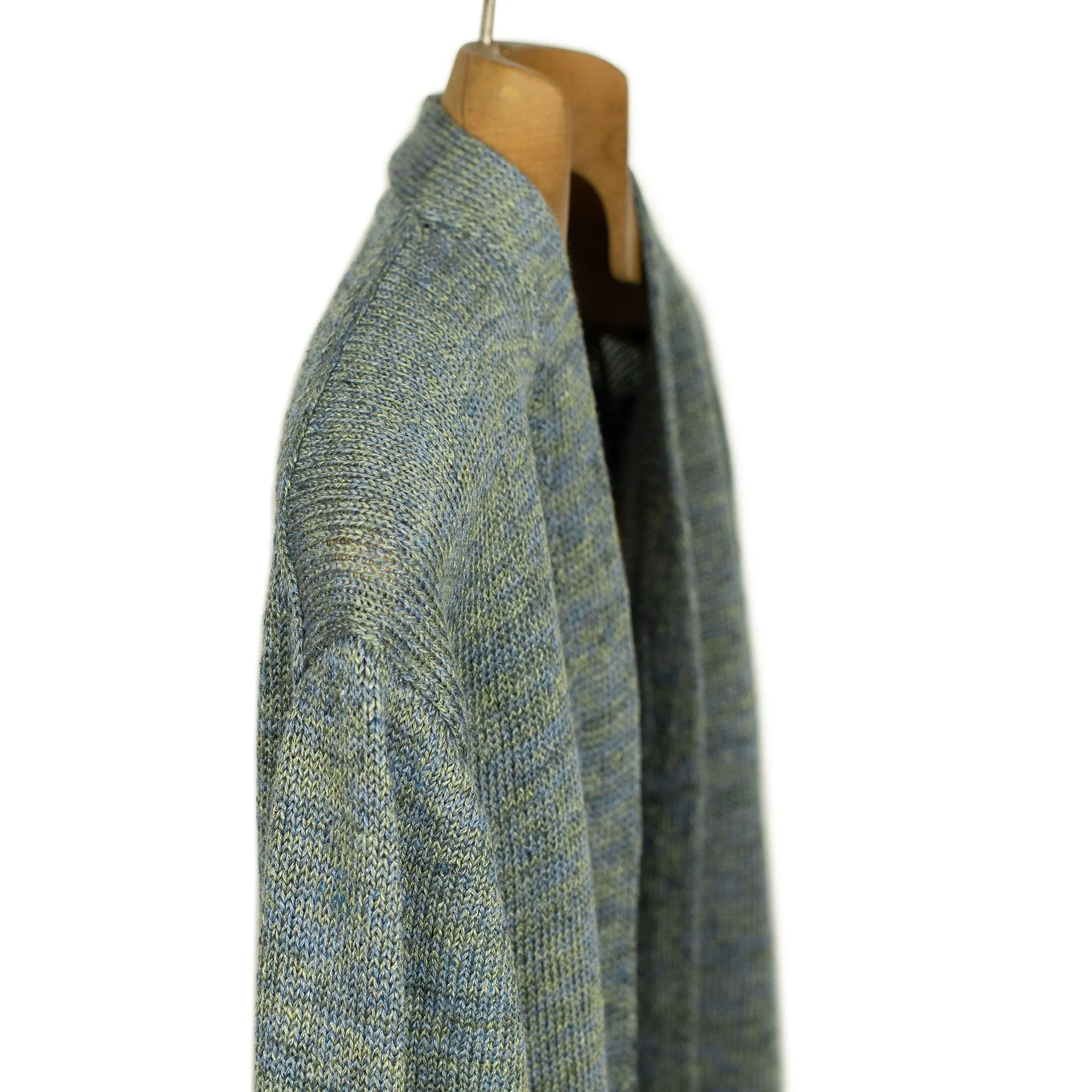 Easy cardigan in Oyster blue-green linen