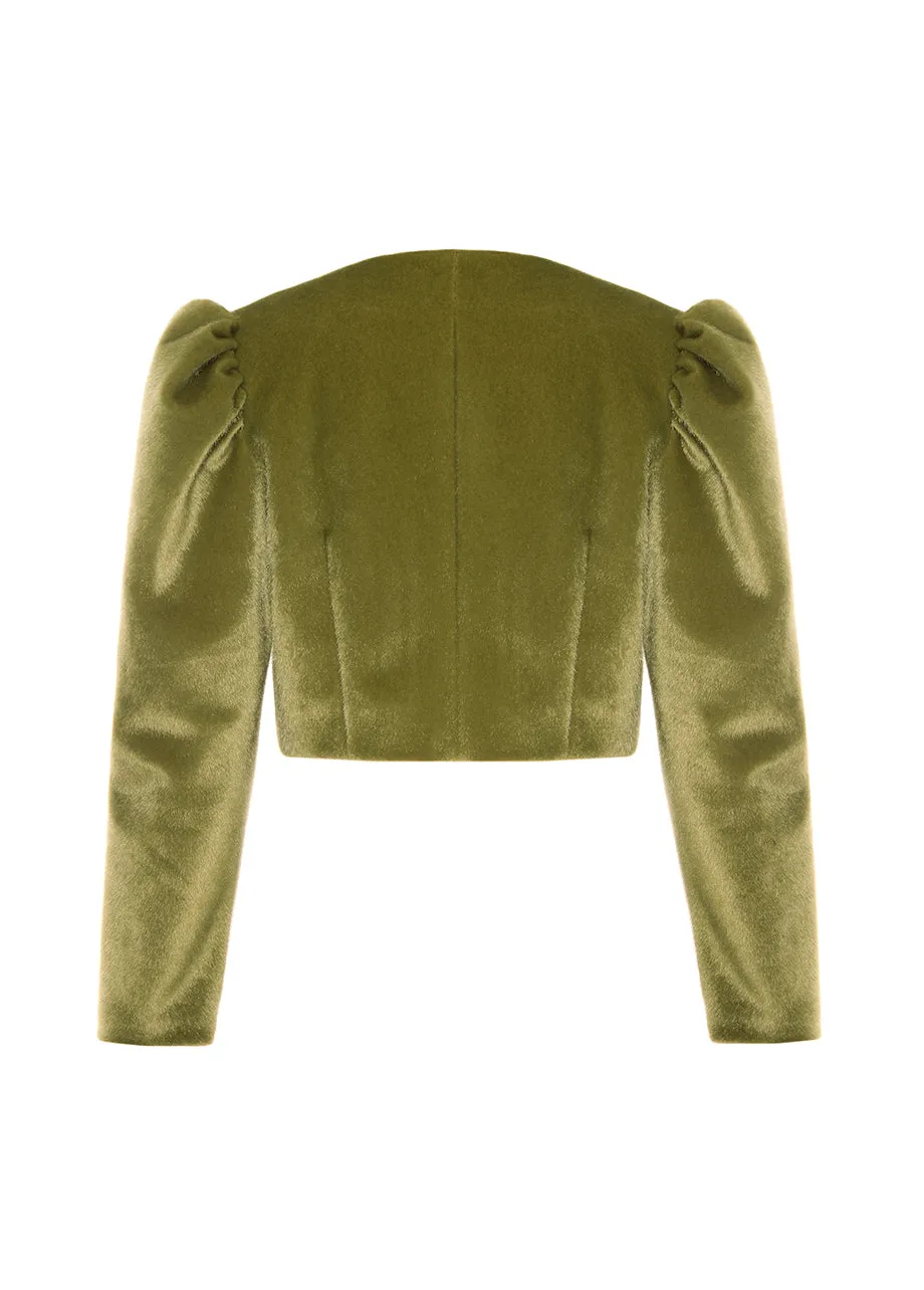 FAUX FUR CROPPED BLAZER