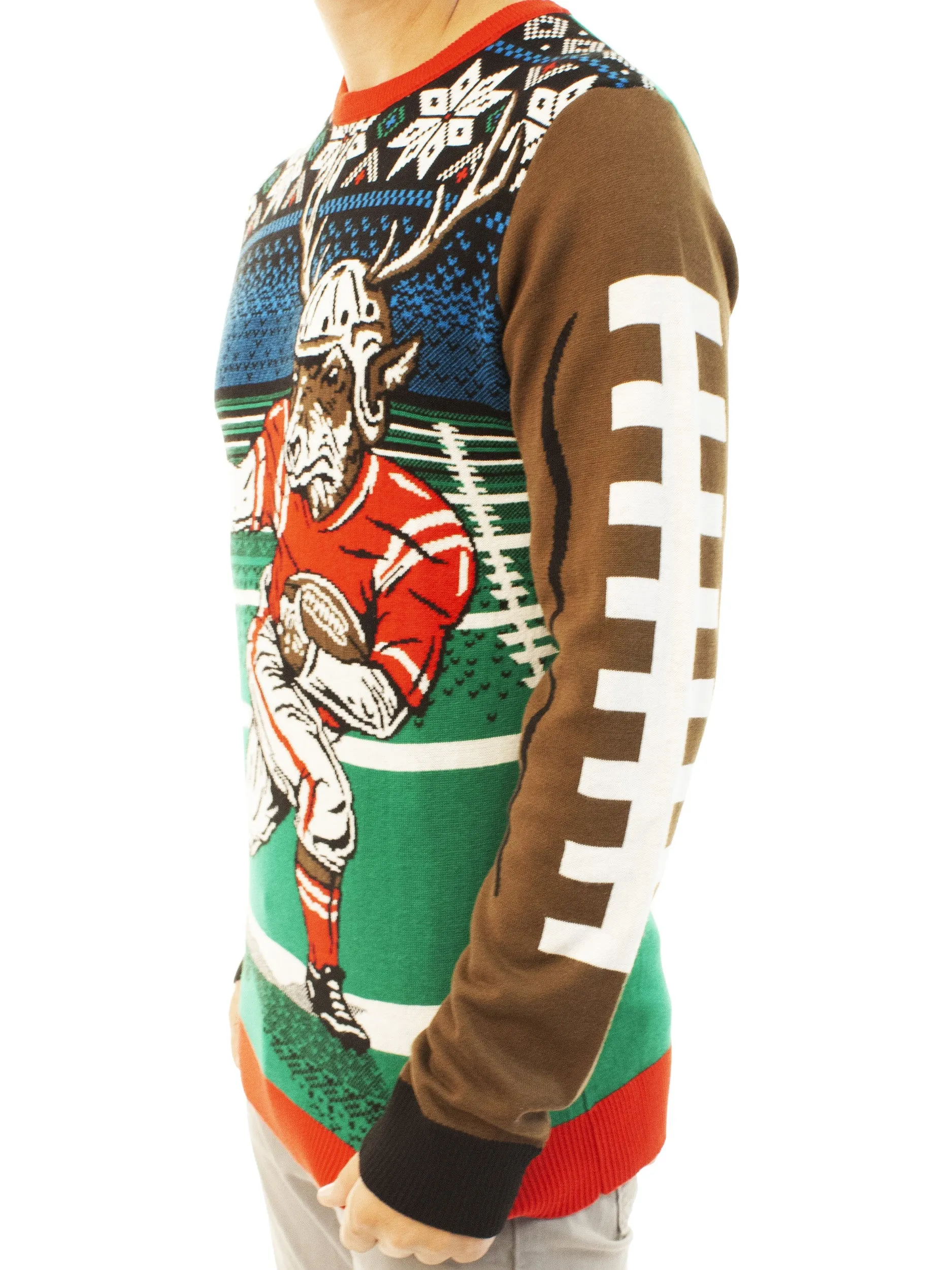 Football Reindeer | Ugly Christmas Sweater For Men & Women | Unisex Sizing
