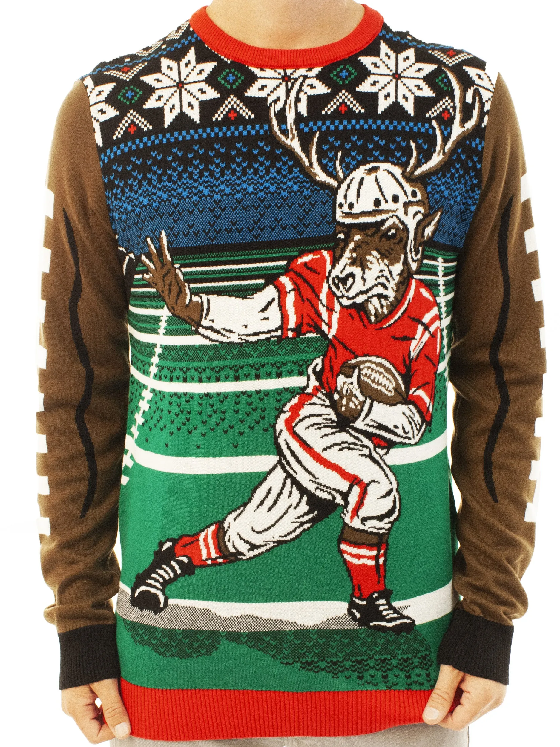 Football Reindeer | Ugly Christmas Sweater For Men & Women | Unisex Sizing