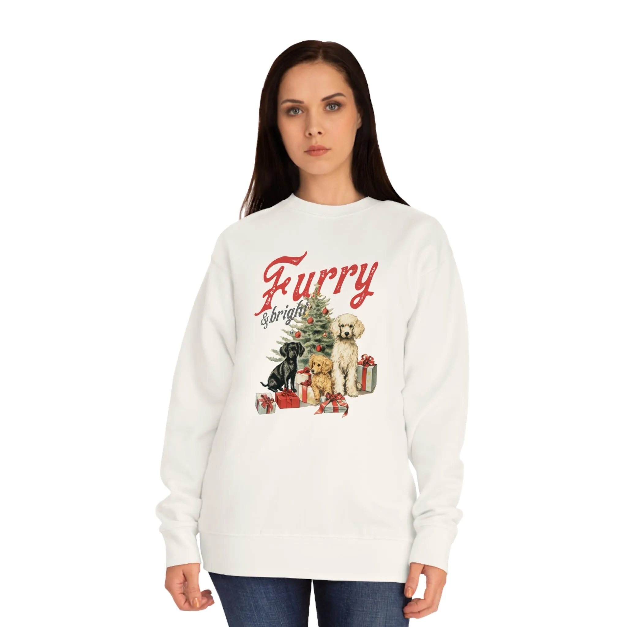 Furry & Bright | Unisex Christmas Crew Sweatshirt