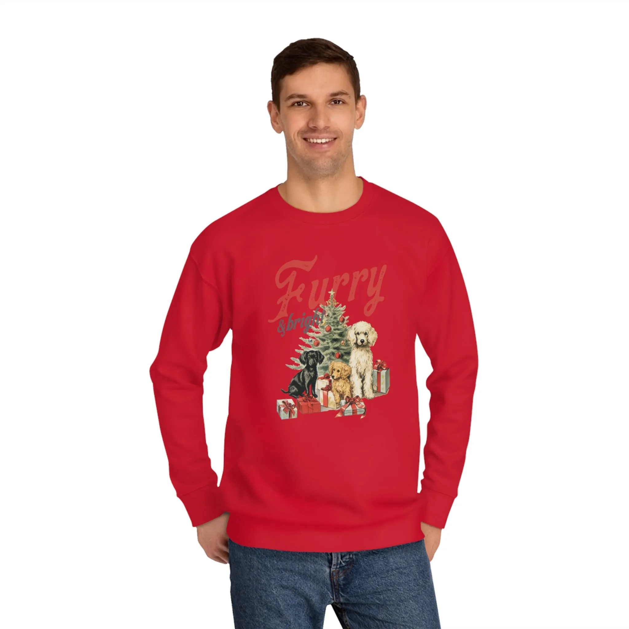 Furry & Bright | Unisex Christmas Crew Sweatshirt