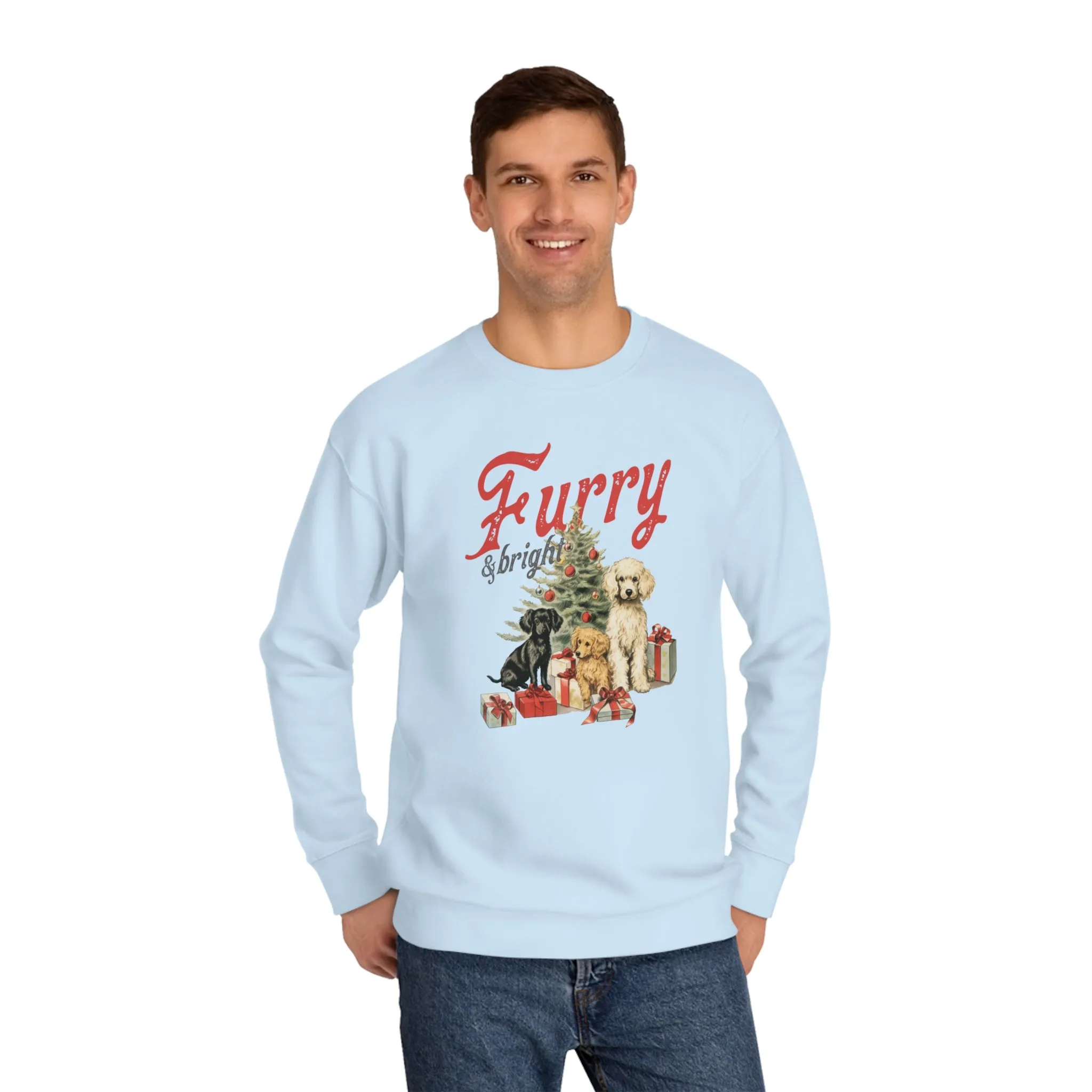 Furry & Bright | Unisex Christmas Crew Sweatshirt
