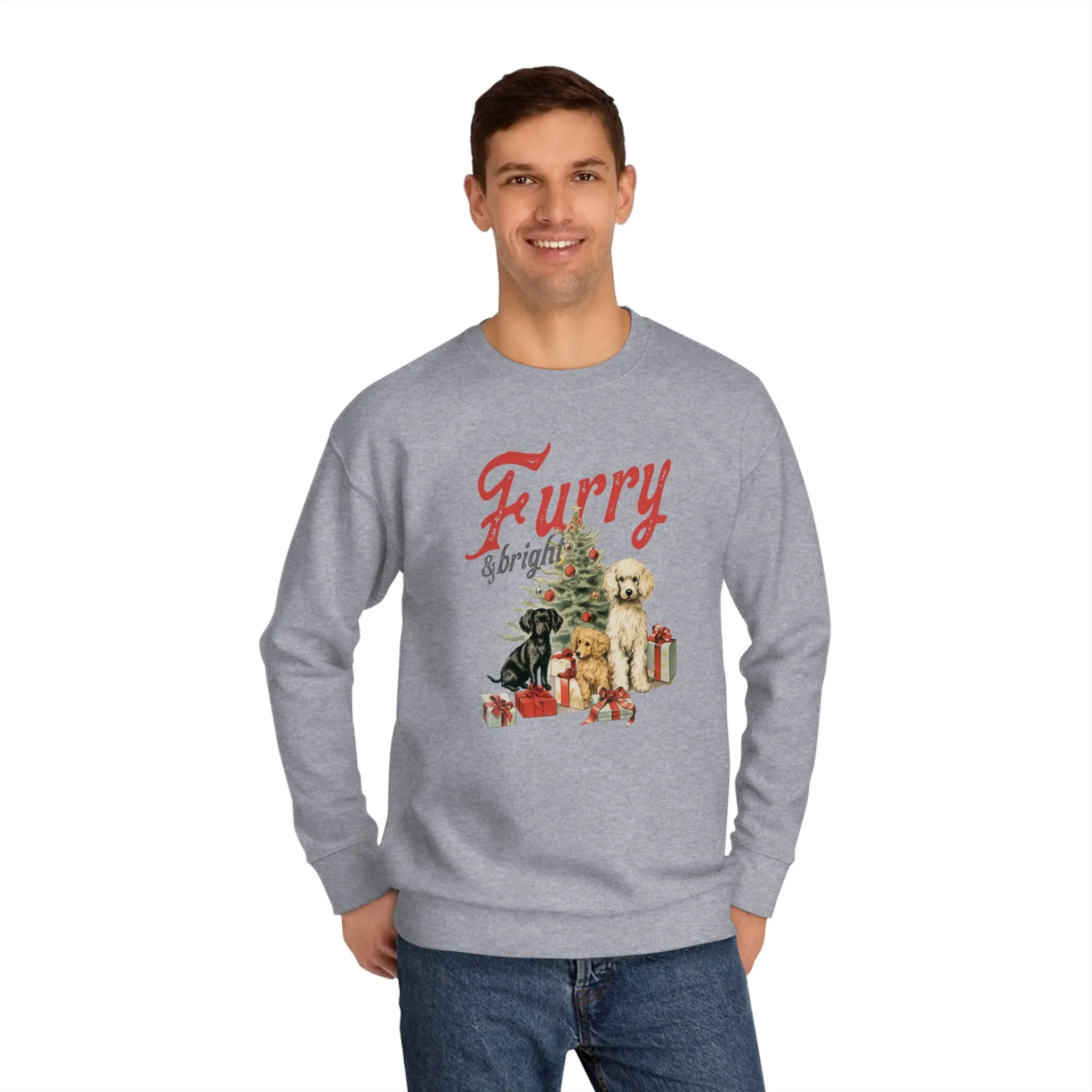Furry & Bright | Unisex Christmas Crew Sweatshirt