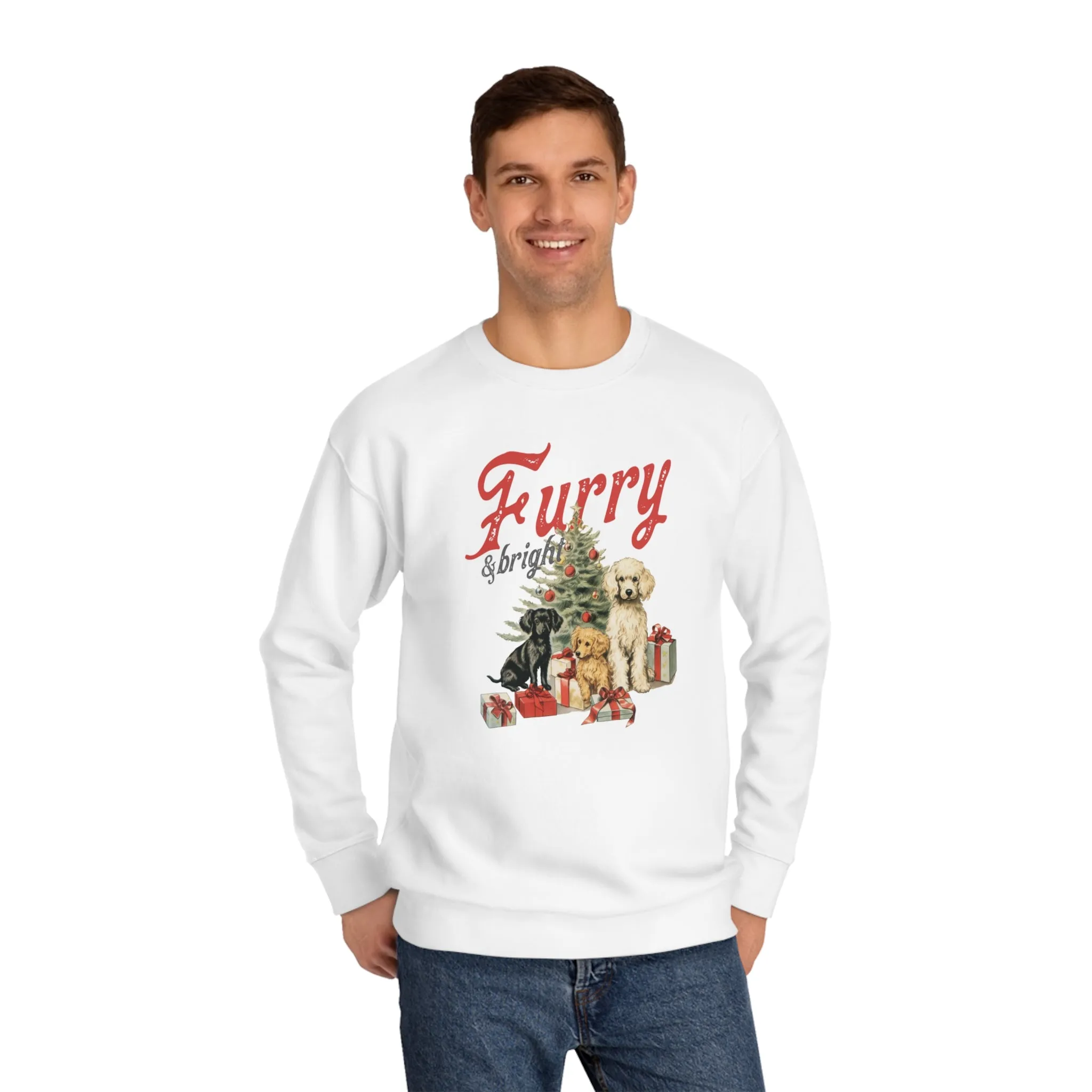 Furry & Bright | Unisex Christmas Crew Sweatshirt