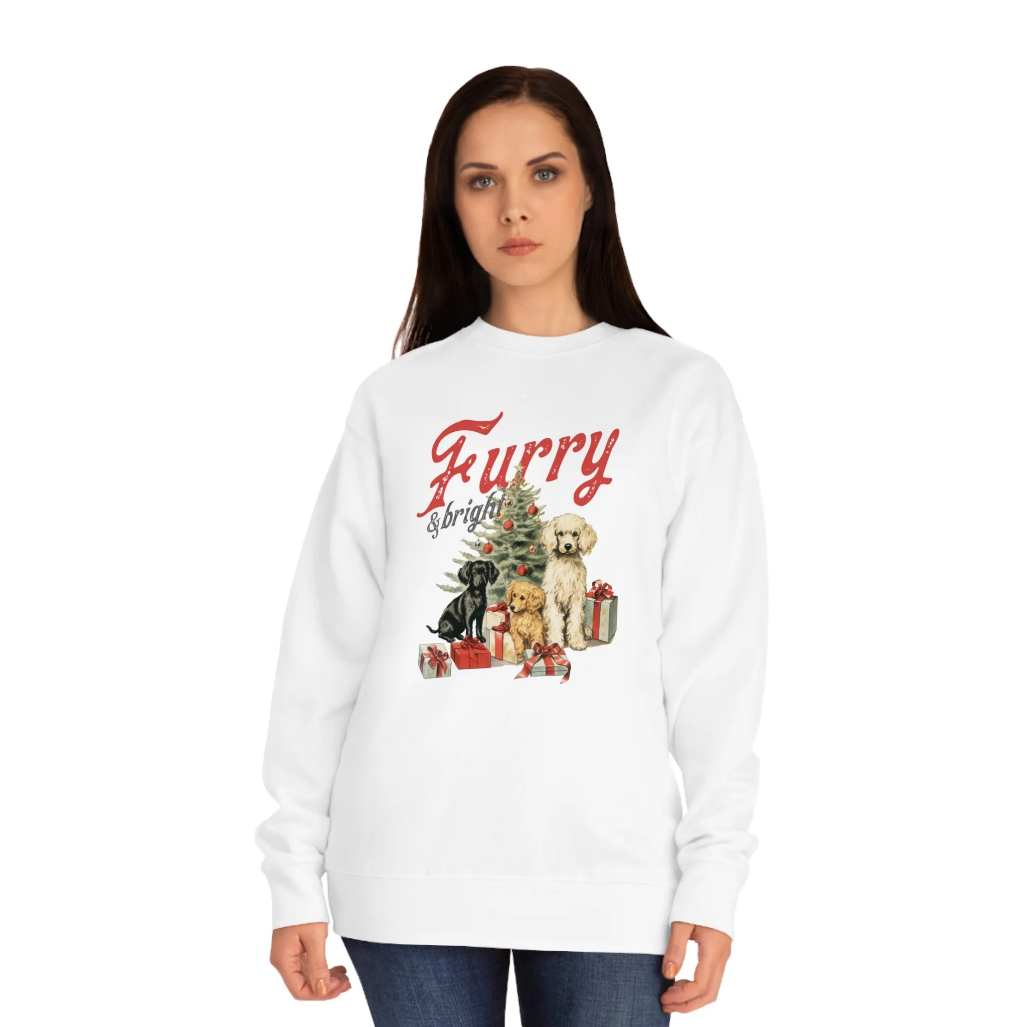Furry & Bright | Unisex Christmas Crew Sweatshirt