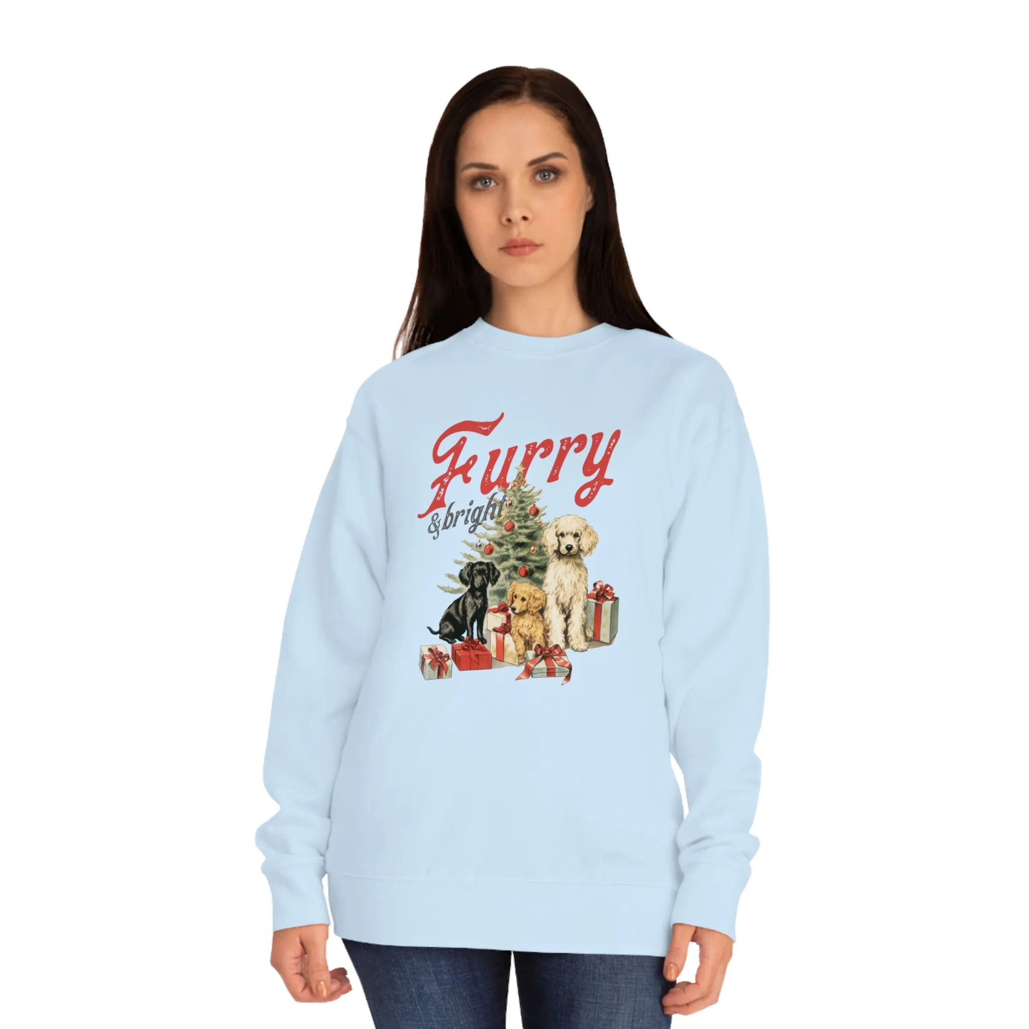 Furry & Bright | Unisex Christmas Crew Sweatshirt