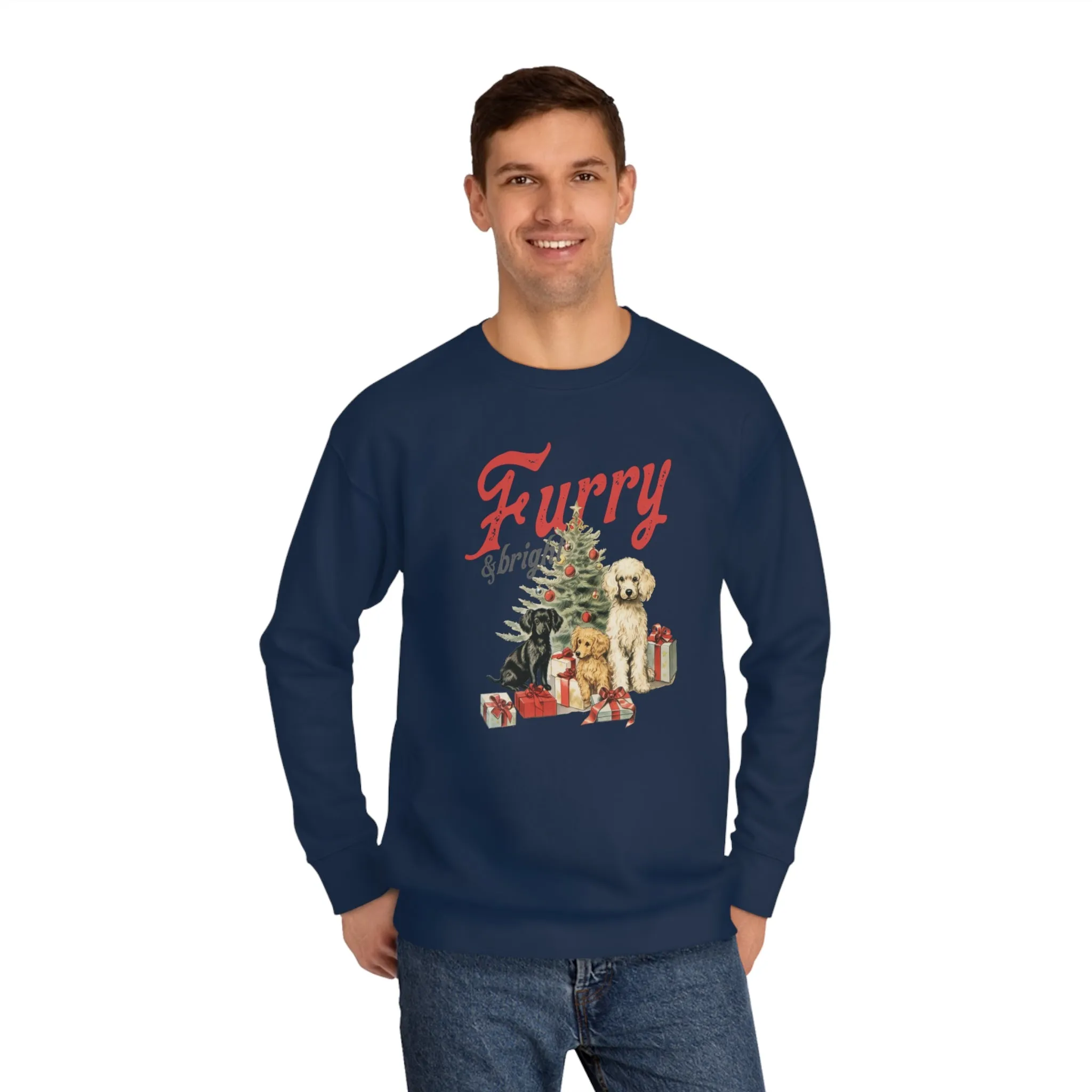 Furry & Bright | Unisex Christmas Crew Sweatshirt