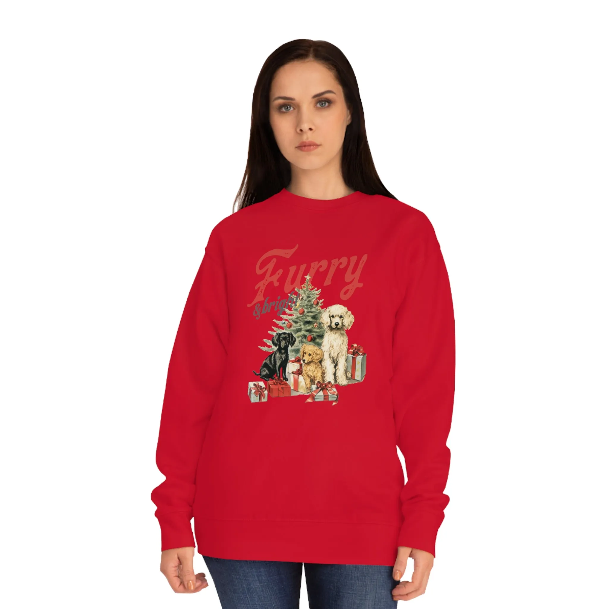 Furry & Bright | Unisex Christmas Crew Sweatshirt