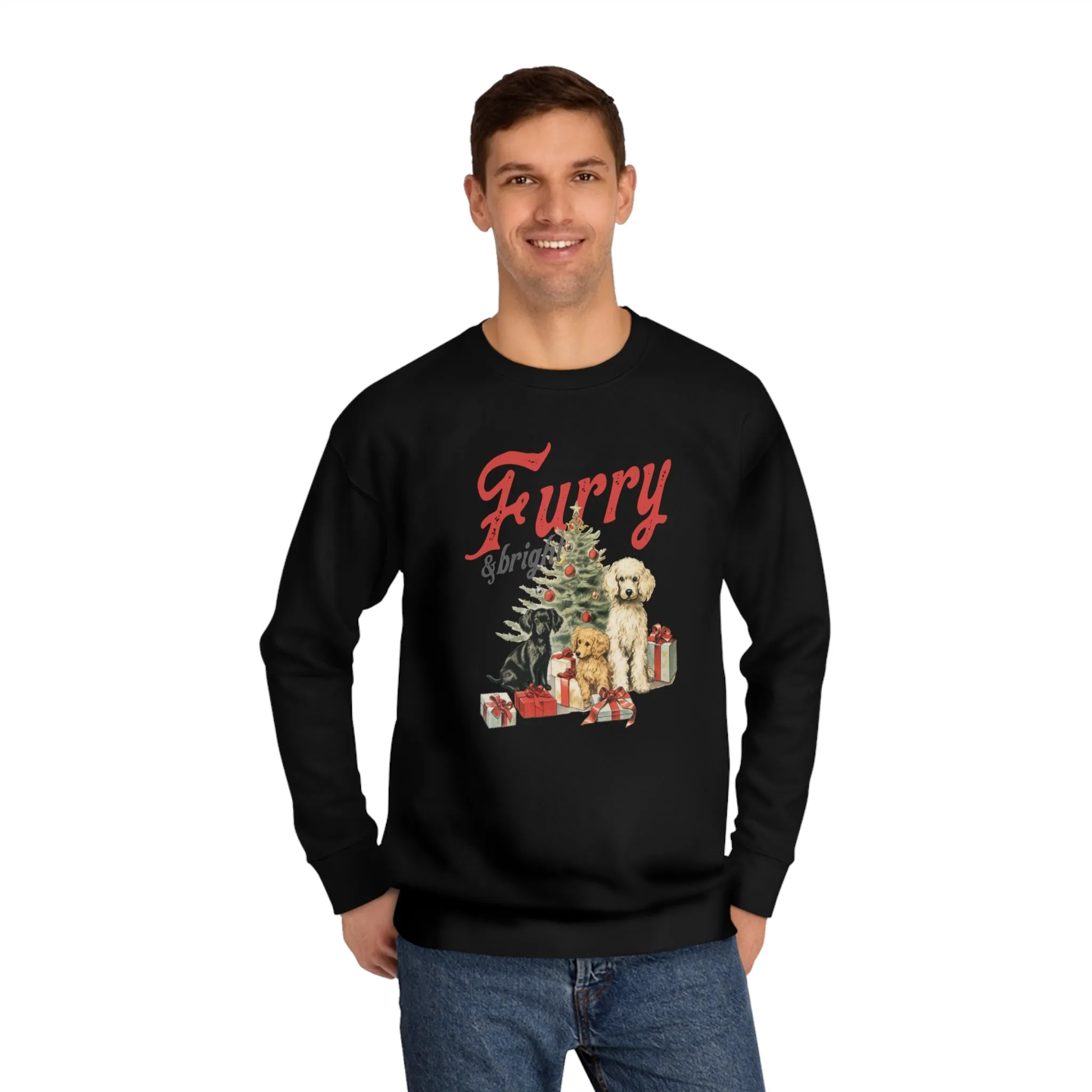 Furry & Bright | Unisex Christmas Crew Sweatshirt