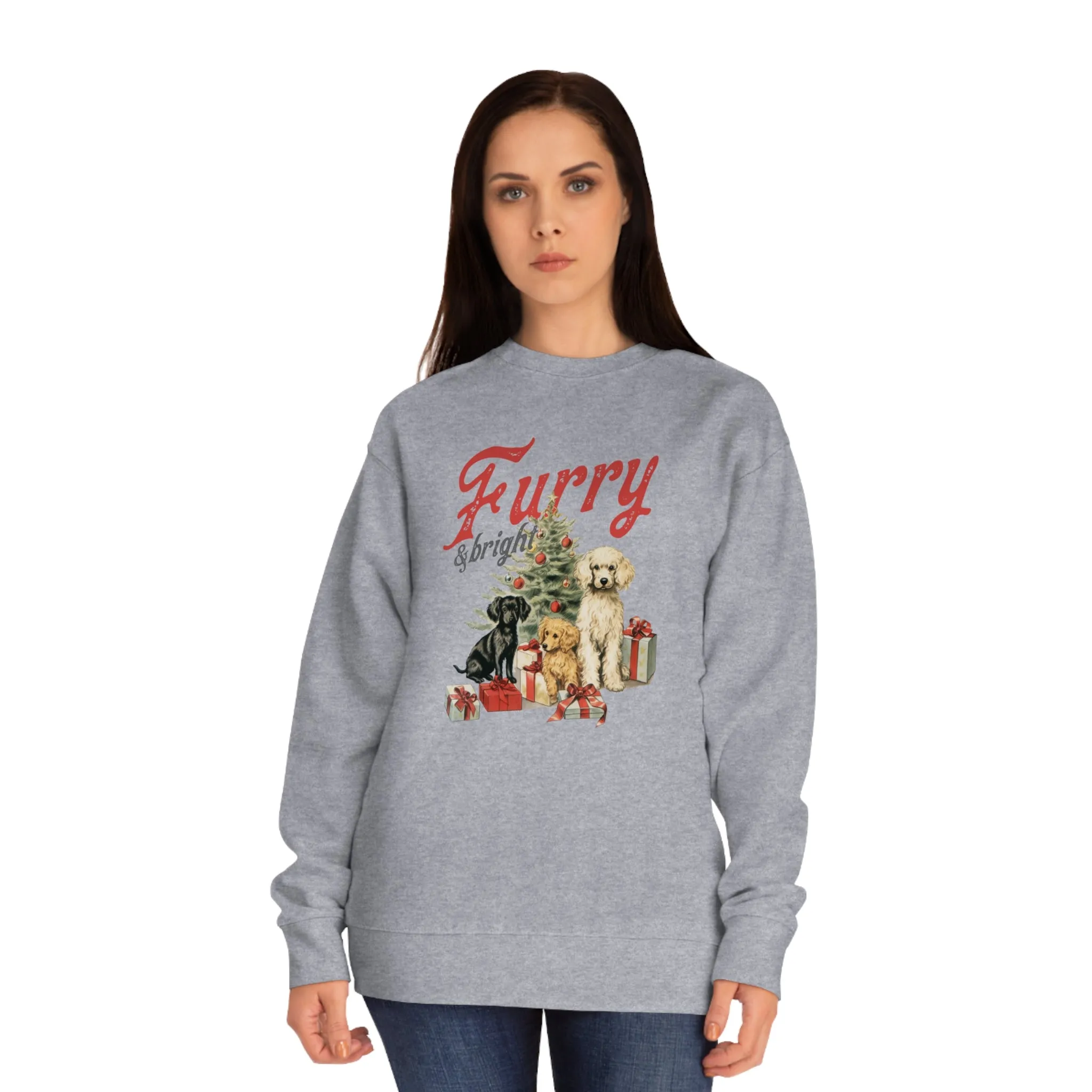Furry & Bright | Unisex Christmas Crew Sweatshirt