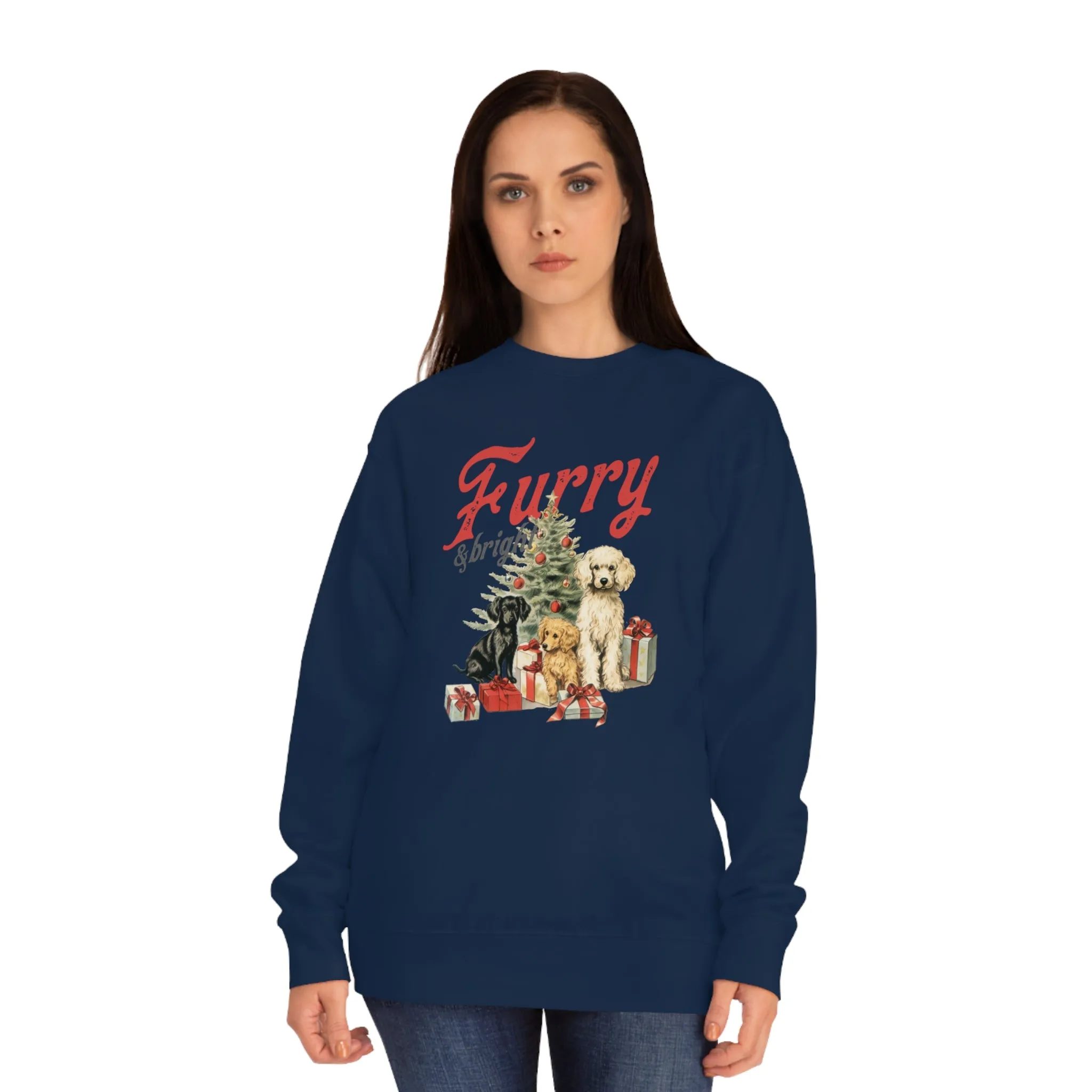 Furry & Bright | Unisex Christmas Crew Sweatshirt