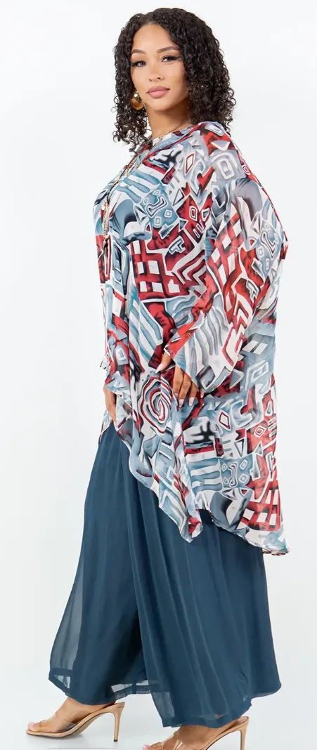 I'm Making It! Mosaic hi-low Tunic Top Boho Hippie Chic Resort Wear Sml-10X