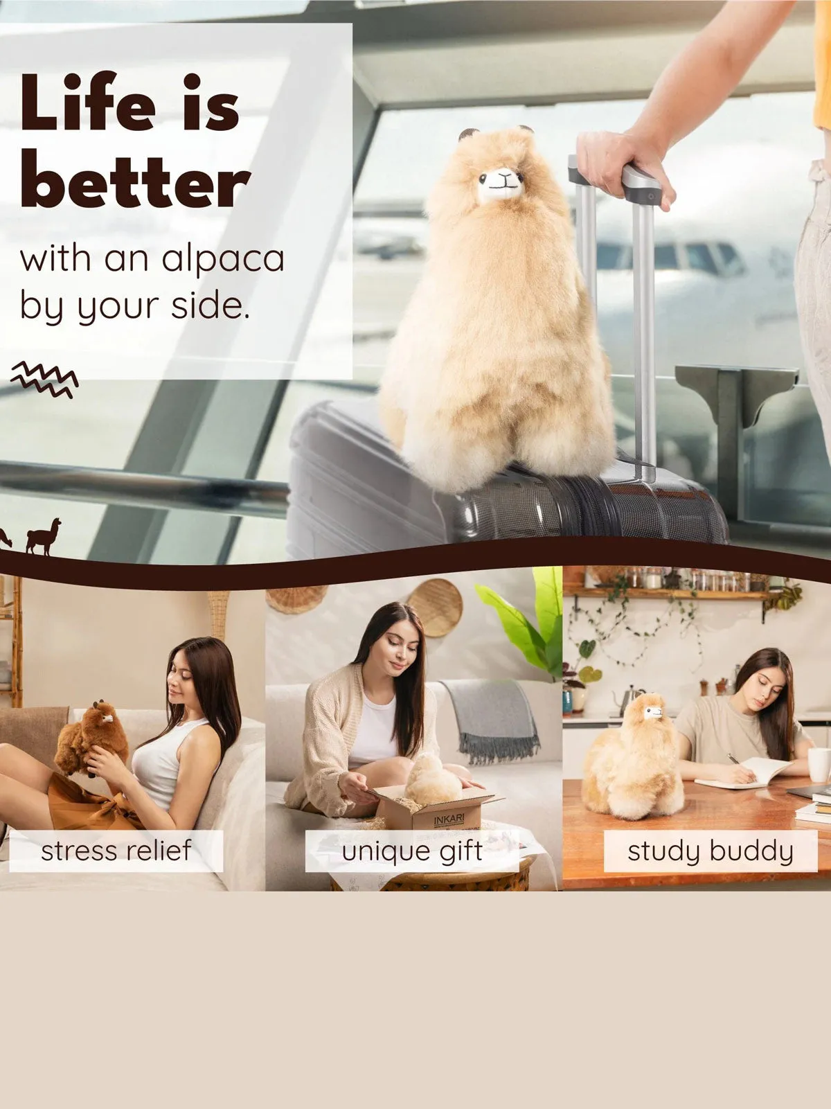 Inkari Alpaca soft toy-OREO-Small 23cm