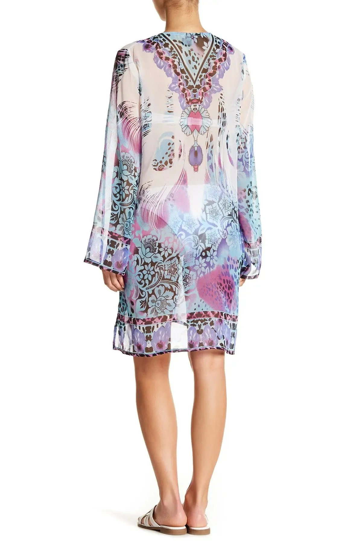 Jungle Print Tunic in flowy sheer fabric perfect for Tropical or Island Vacation | Tunics Wholeslae