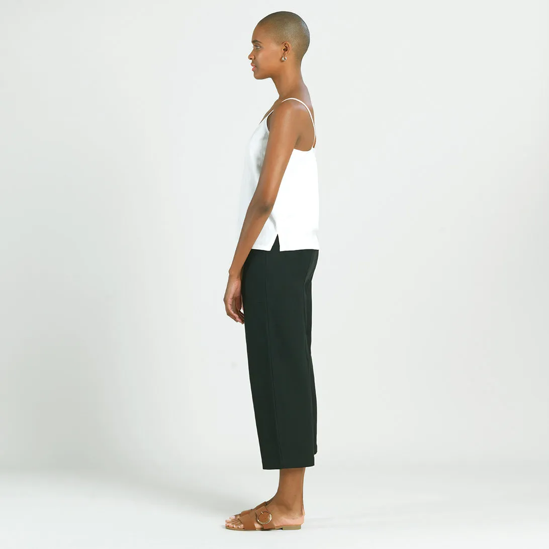 Linen Knit - Side Vent Spaghetti Strap Tank - Ivory - Final Sale!