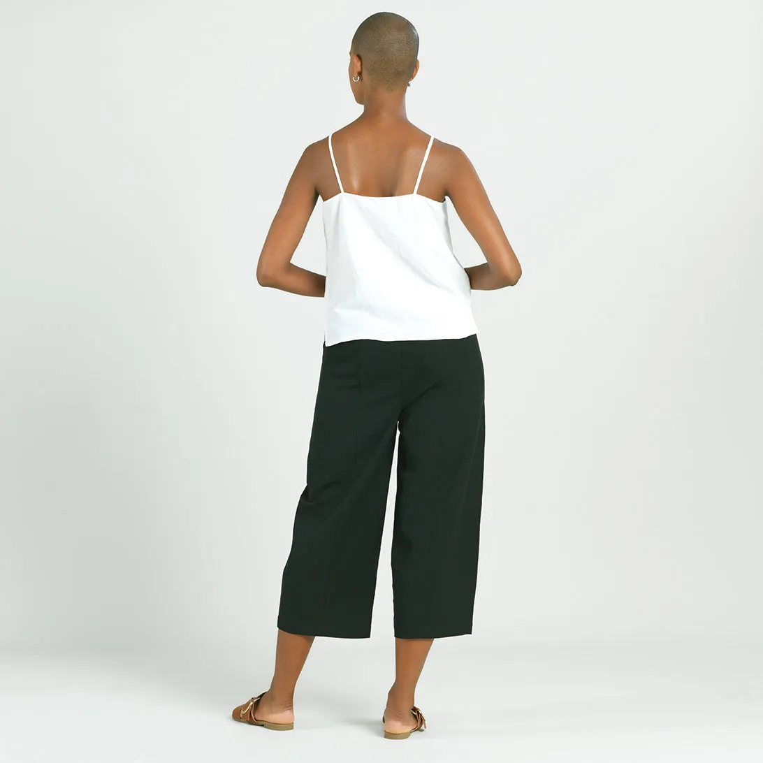 Linen Knit - Side Vent Spaghetti Strap Tank - Ivory - Final Sale!