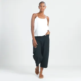 Linen Knit - Side Vent Spaghetti Strap Tank - Ivory - Final Sale!