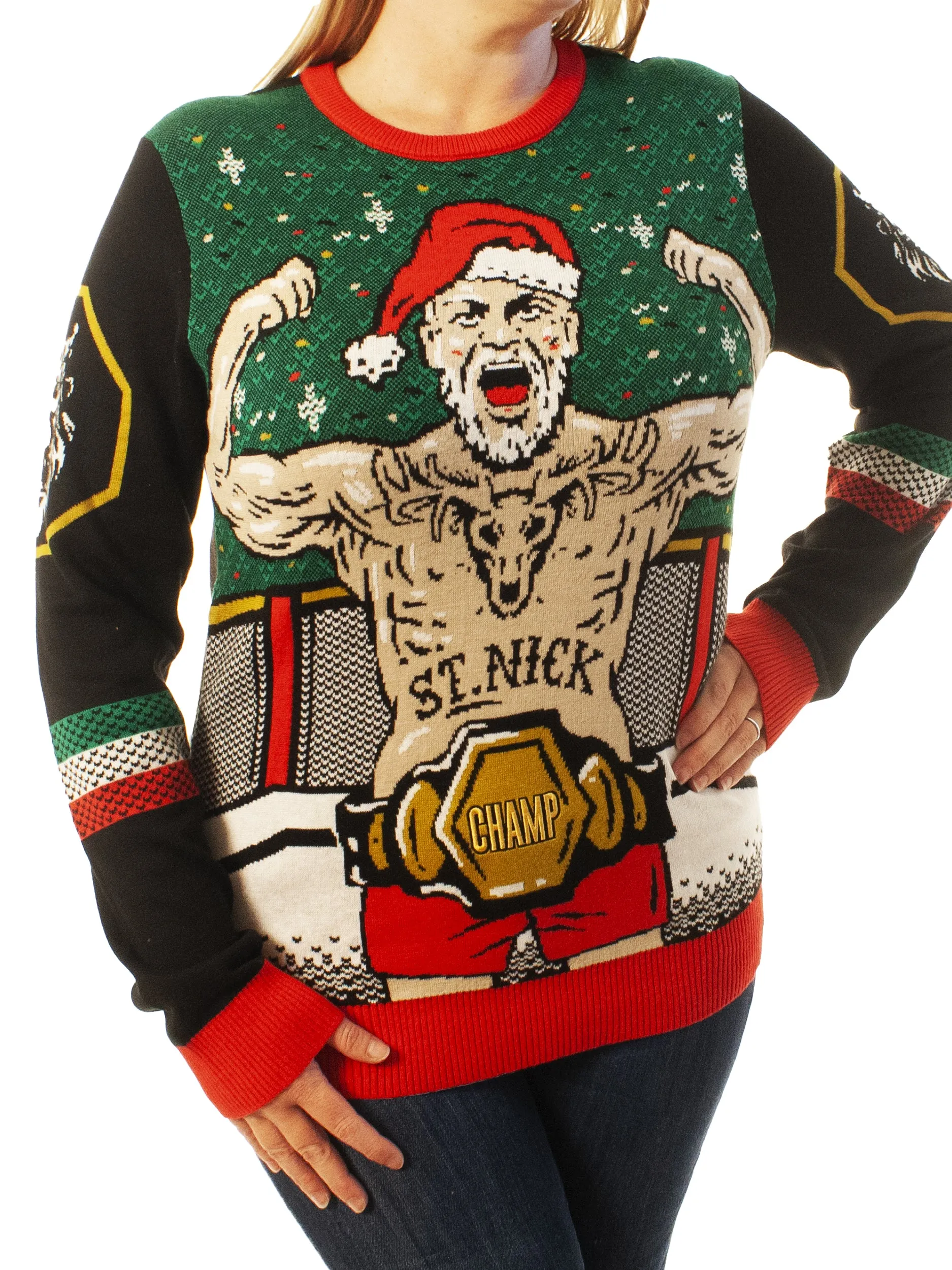 MMA Santa | Ugly Christmas Sweater For Men & Women | Unisex Sizing