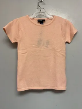 Oscar de la Renta Size 6 Peach Merino & Cashmere Girls Tees/Polos/Tunics