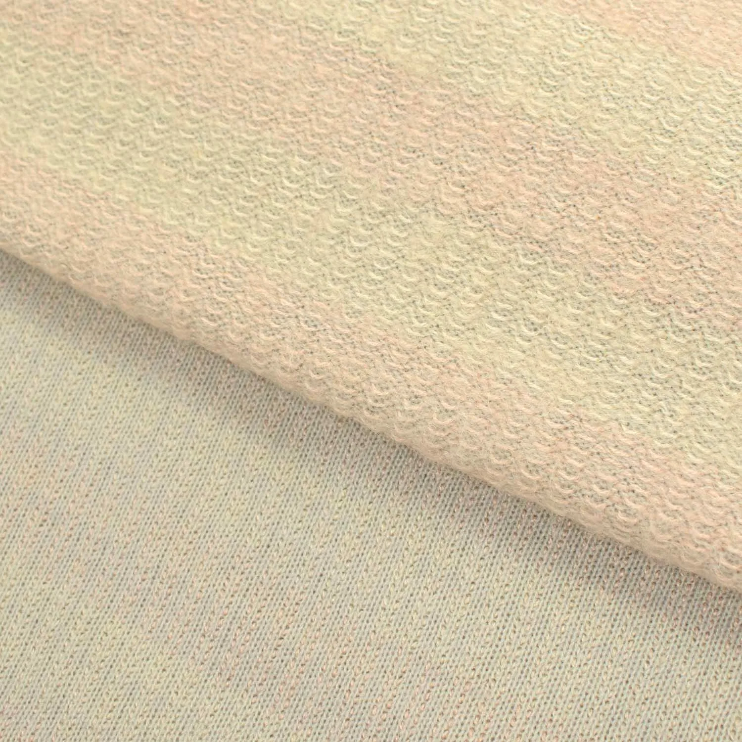 Premium Japanese Wool Blend Mohair Jersey Knit Printed Yellow & Pink Stripes