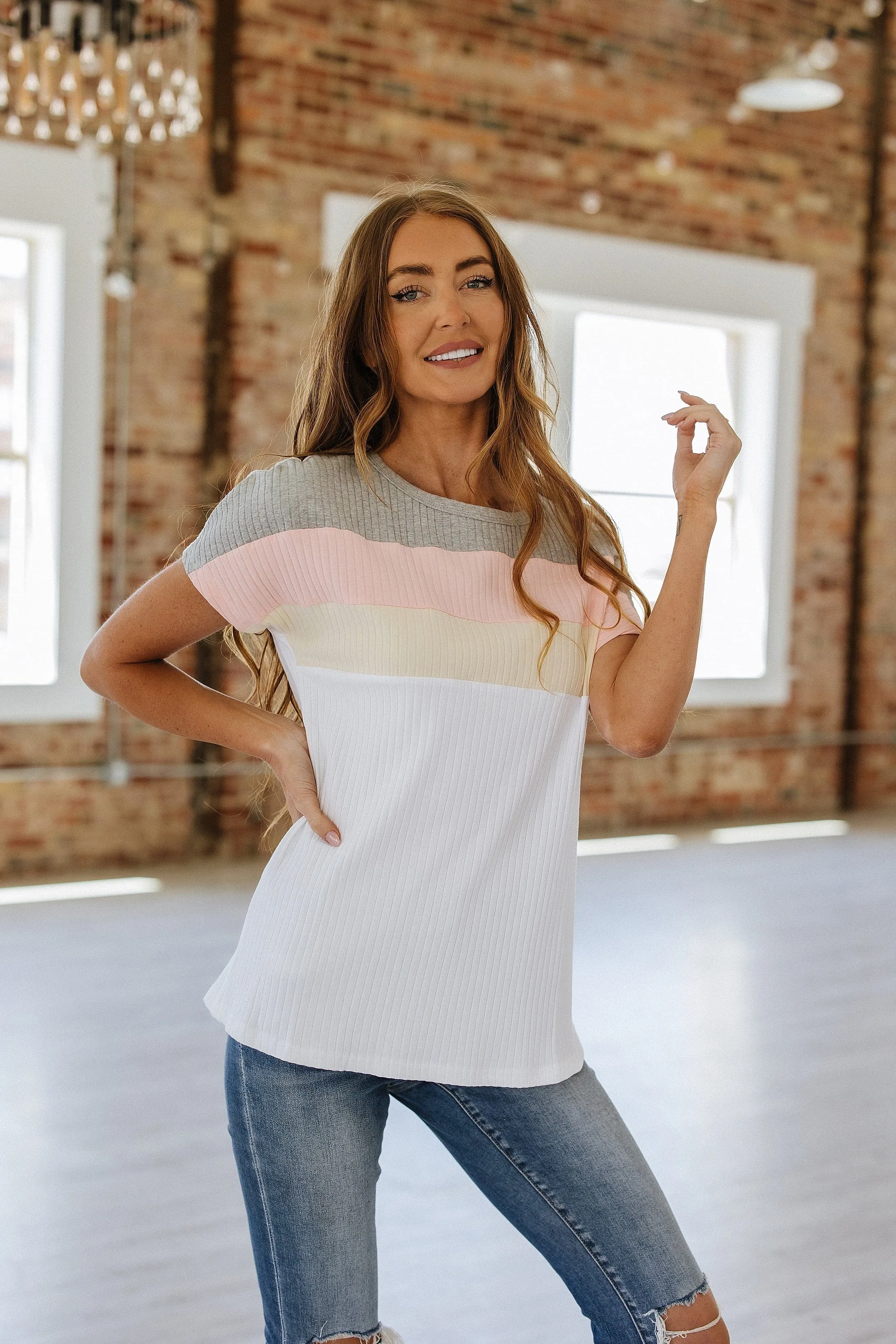 SALE - Gemini Ribbed Color Block Tunic | S-XL