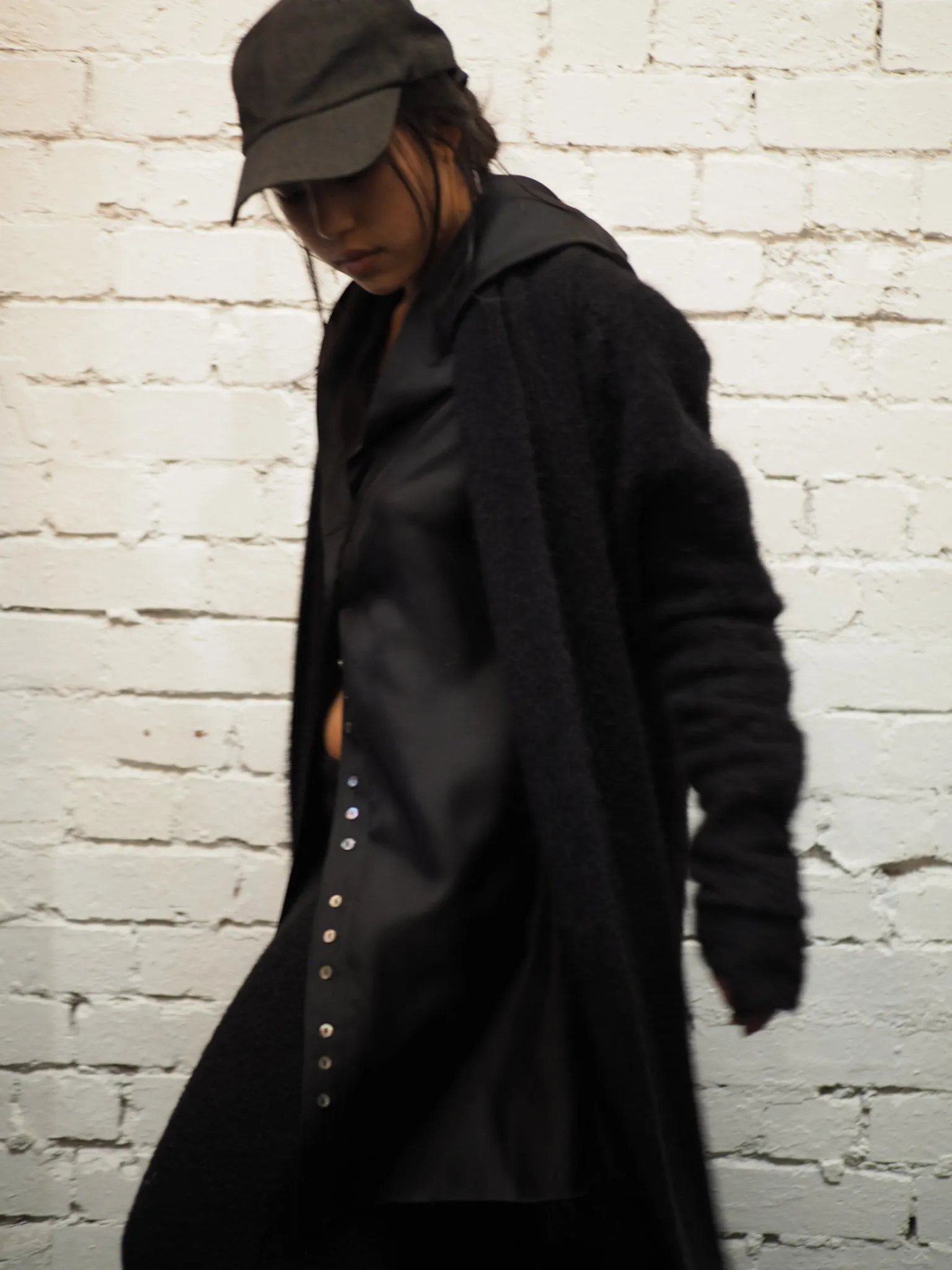 Shawl collar Luxe cardi (Alpaca)- Black