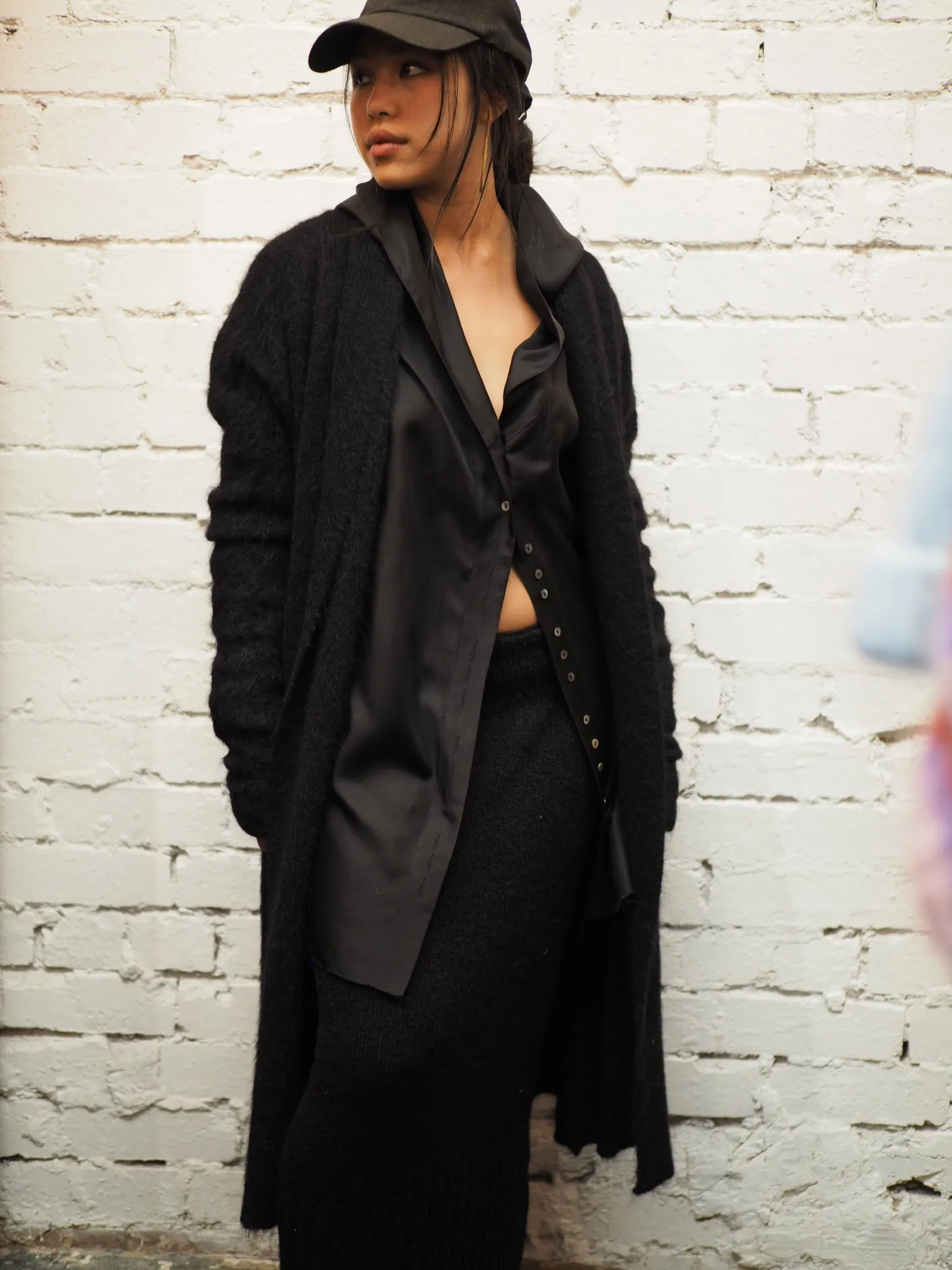 Shawl collar Luxe cardi (Alpaca)- Black