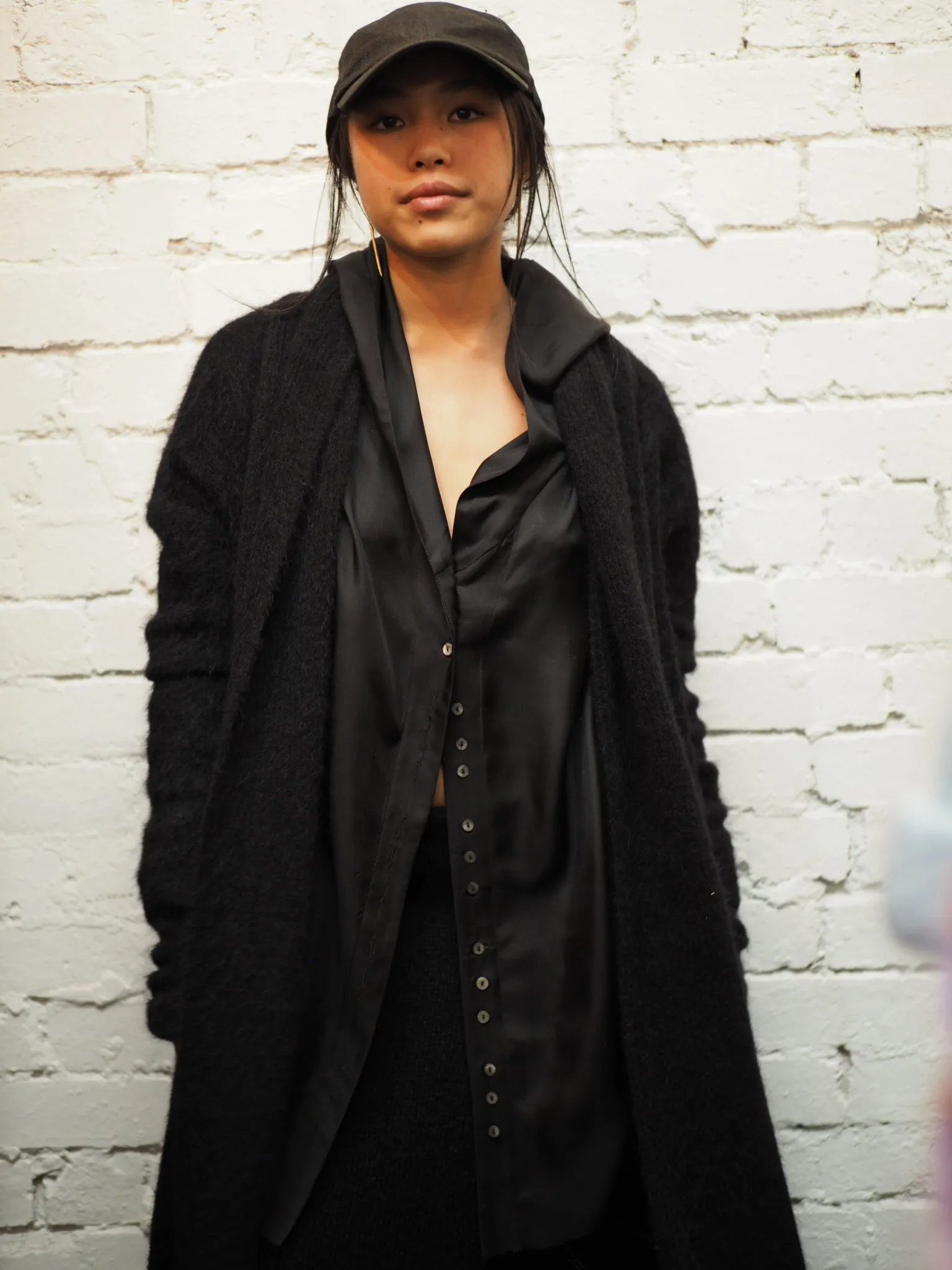Shawl collar Luxe cardi (Alpaca)- Black