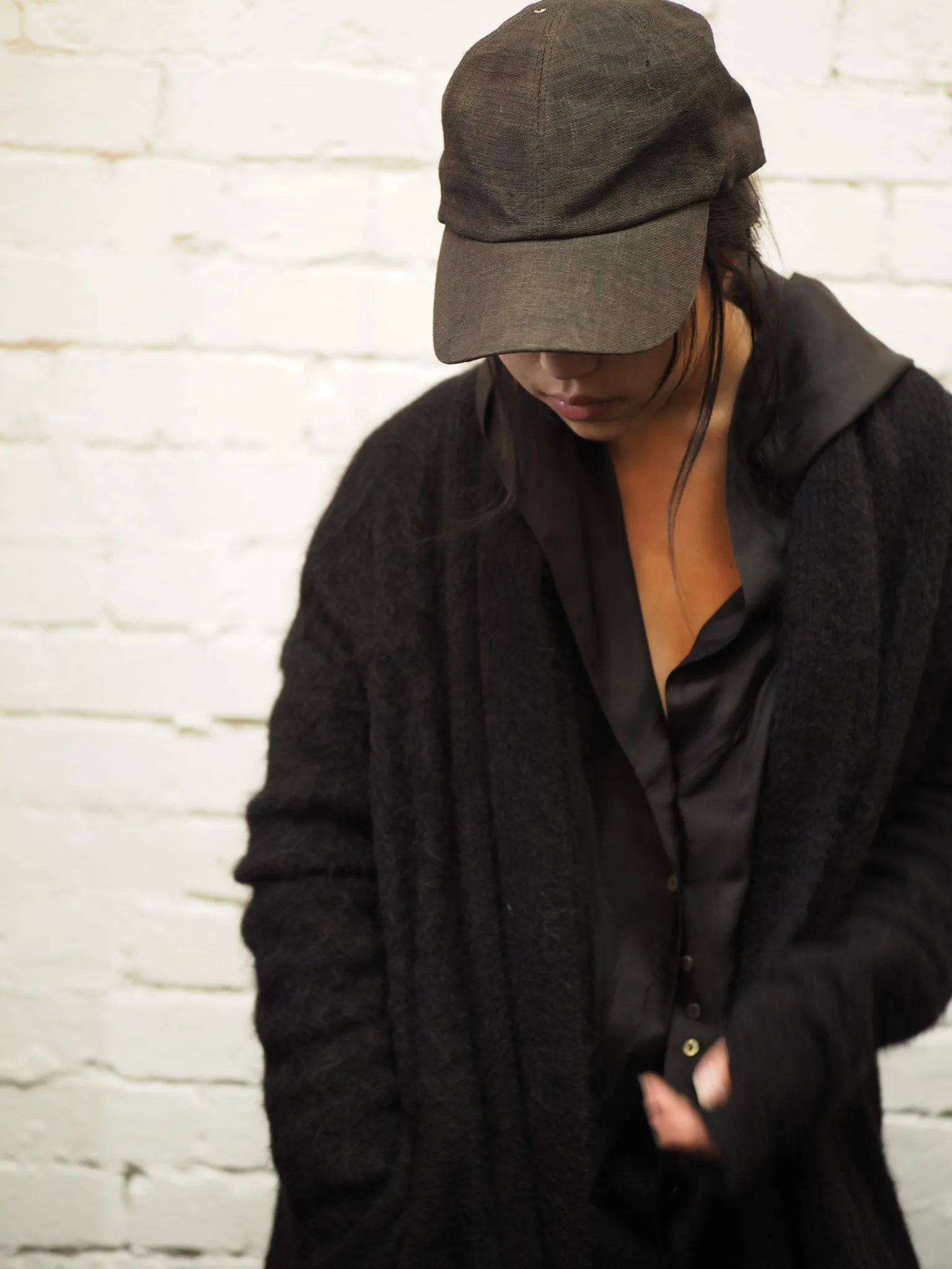 Shawl collar Luxe cardi (Alpaca)- Black