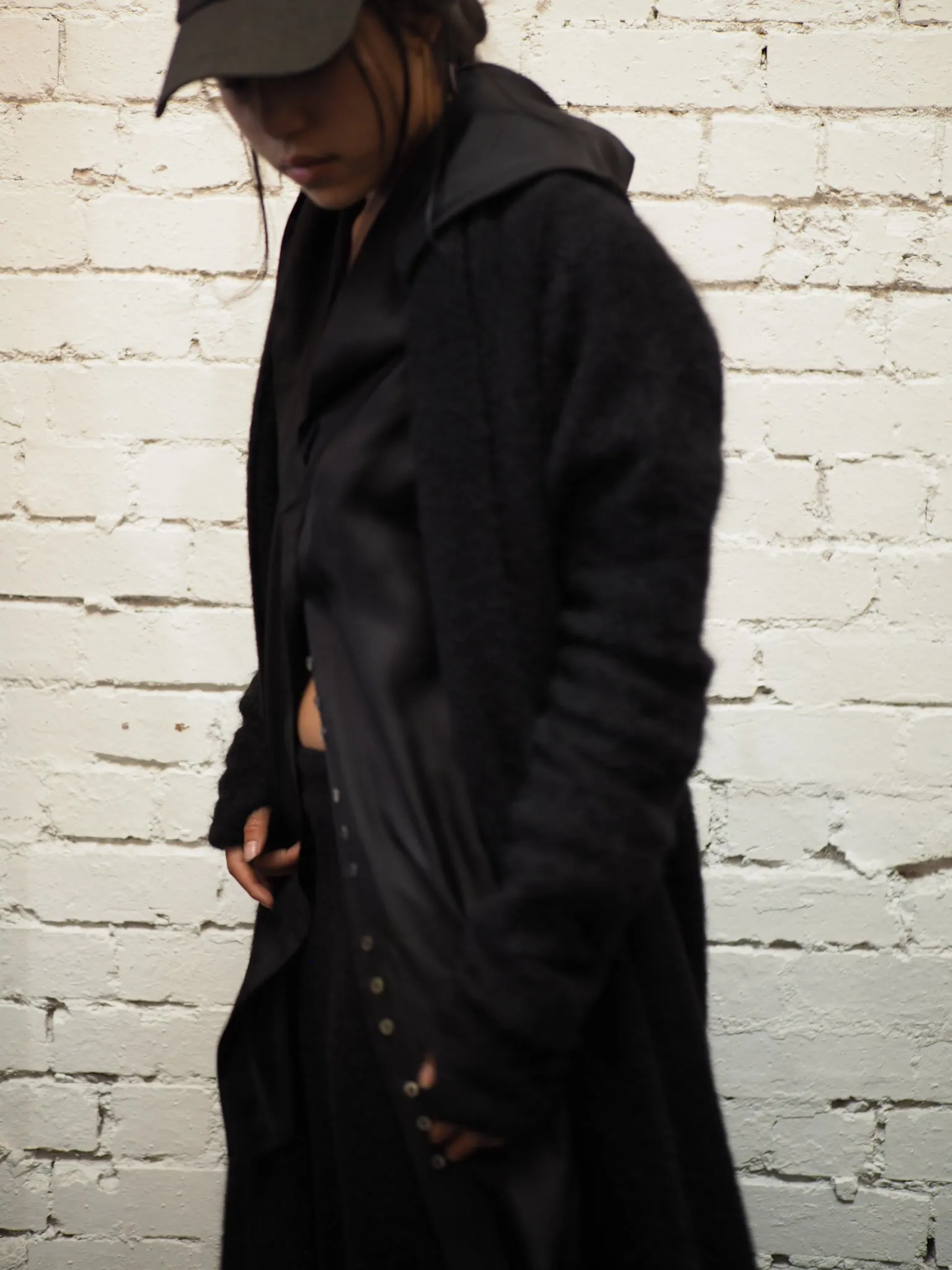 Shawl collar Luxe cardi (Alpaca)- Black