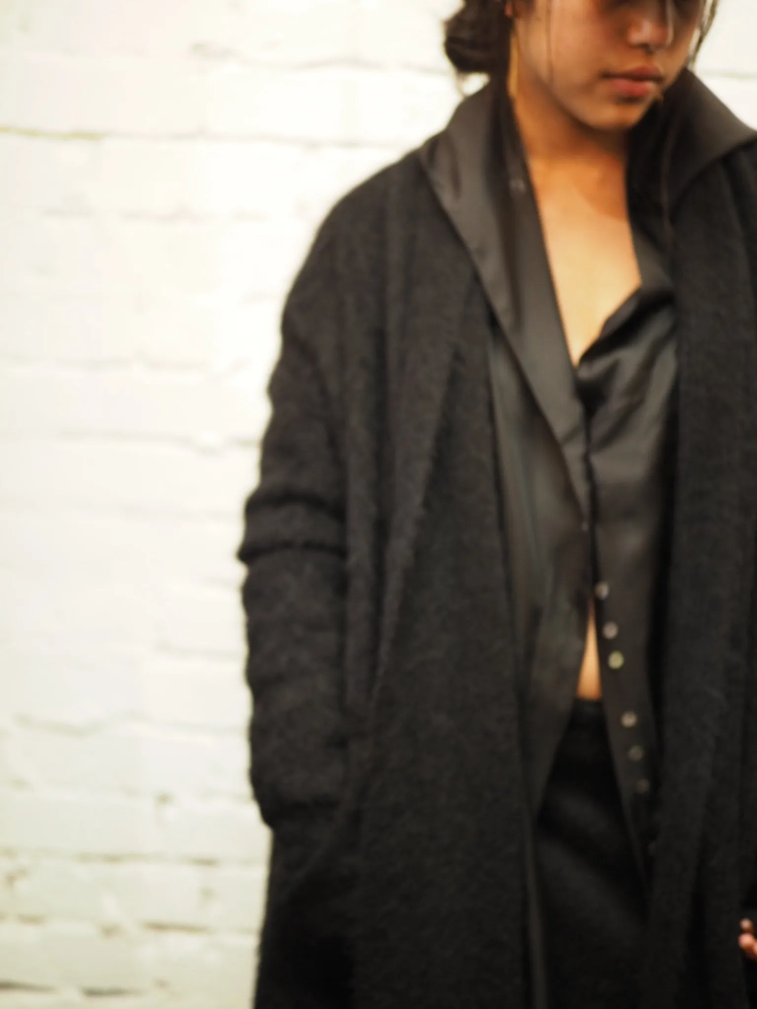 Shawl collar Luxe cardi (Alpaca)- Black