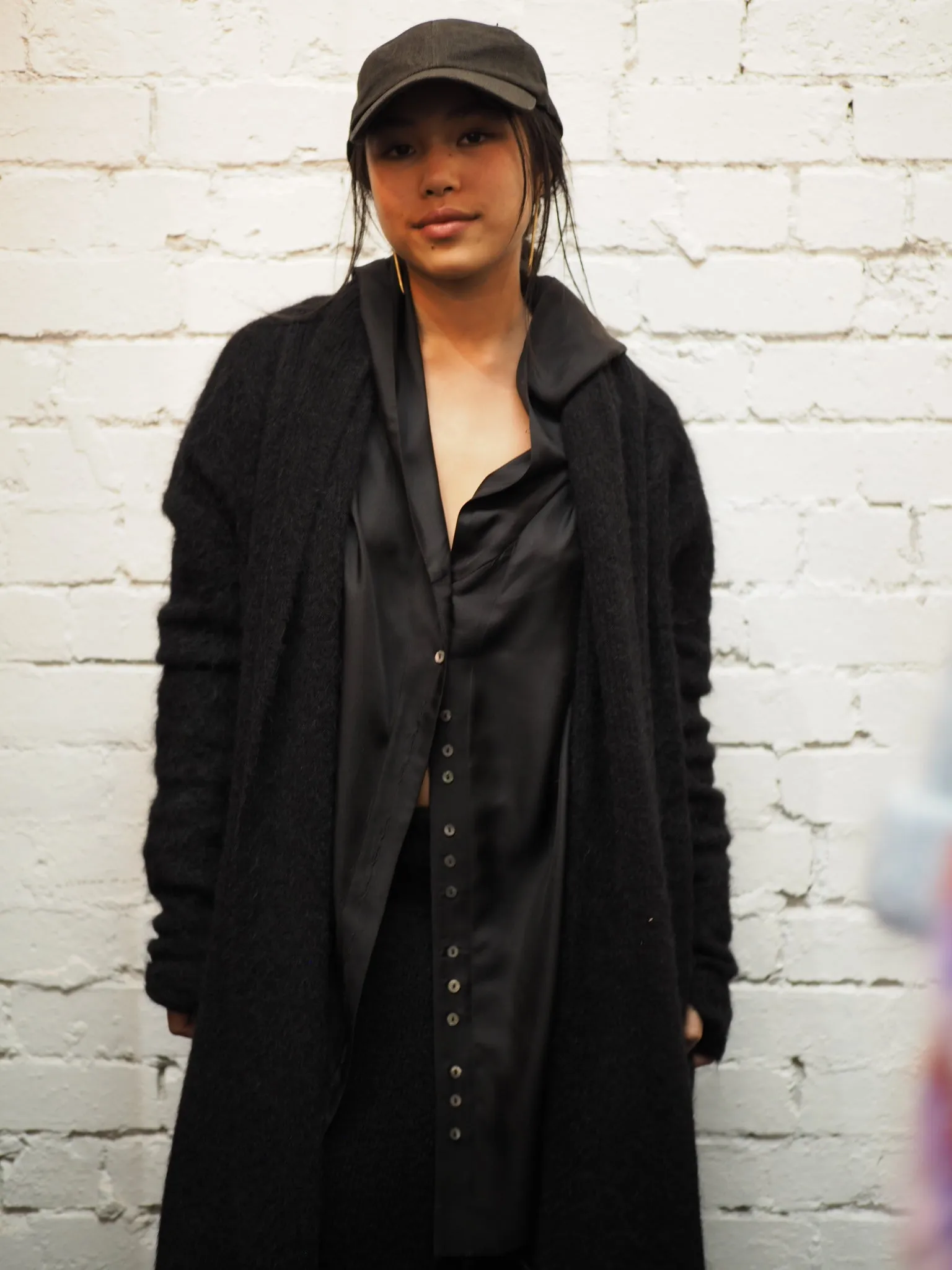 Shawl collar Luxe cardi (Alpaca)- Black
